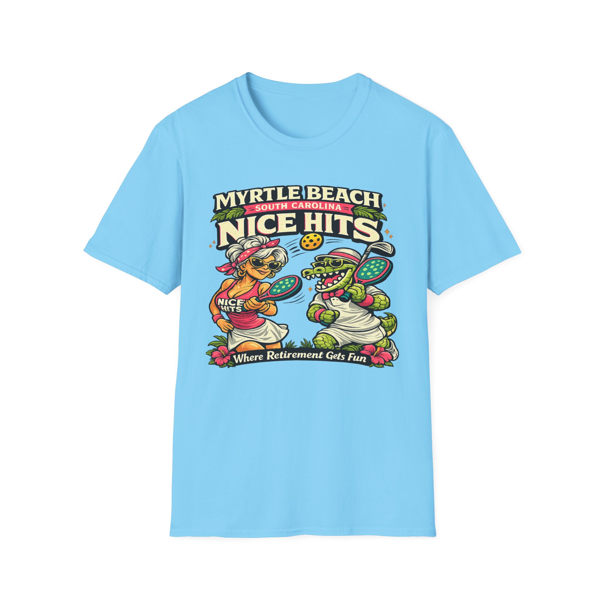 Nice Hits – Sassy Myrtle Beach Pickleball Shirt | Funny Beach Retiree Tee, Sun & Paddle Life - Image 17