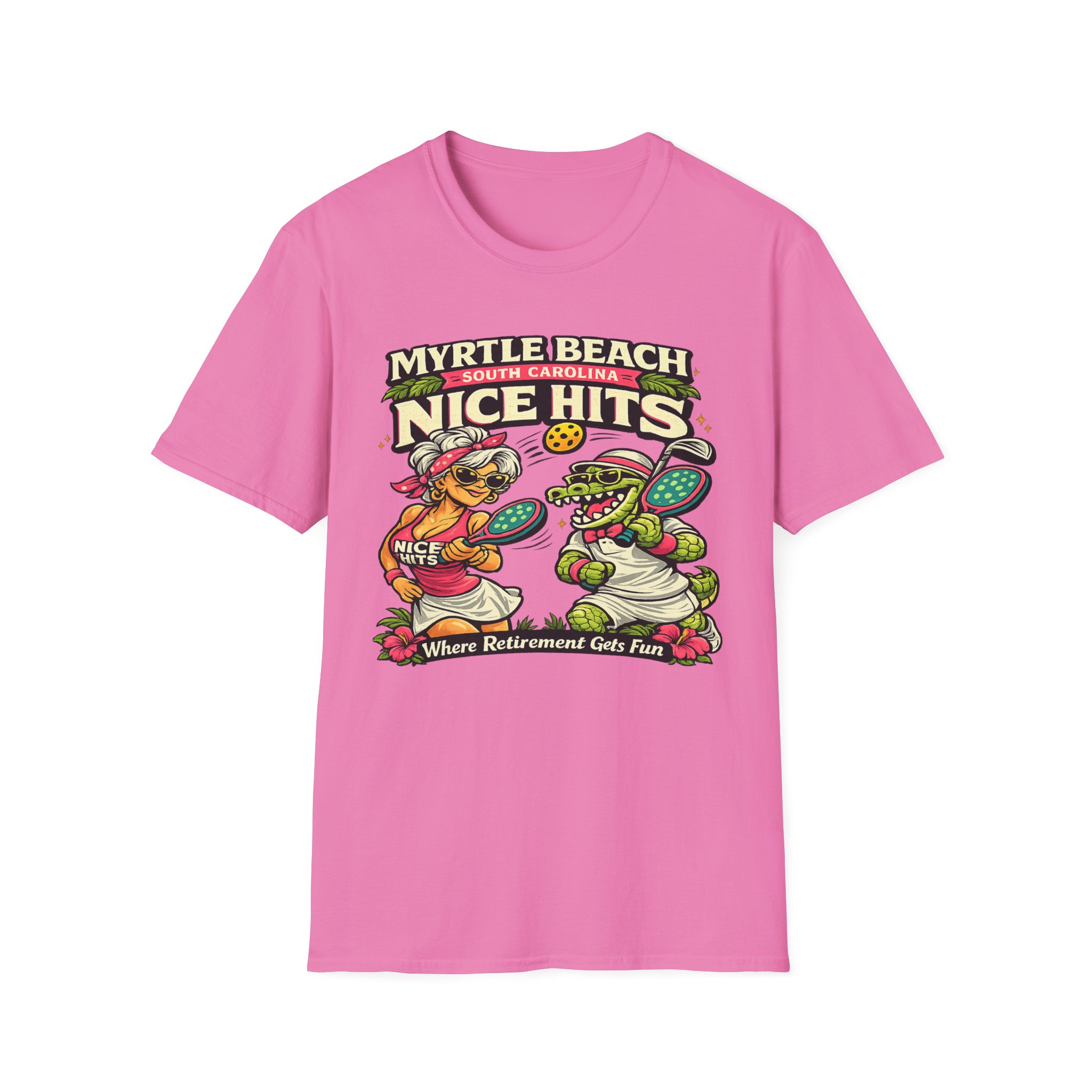 Nice Hits – Sassy Myrtle Beach Pickleball Shirt | Funny Beach Retiree Tee, Sun & Paddle Life - Image 21