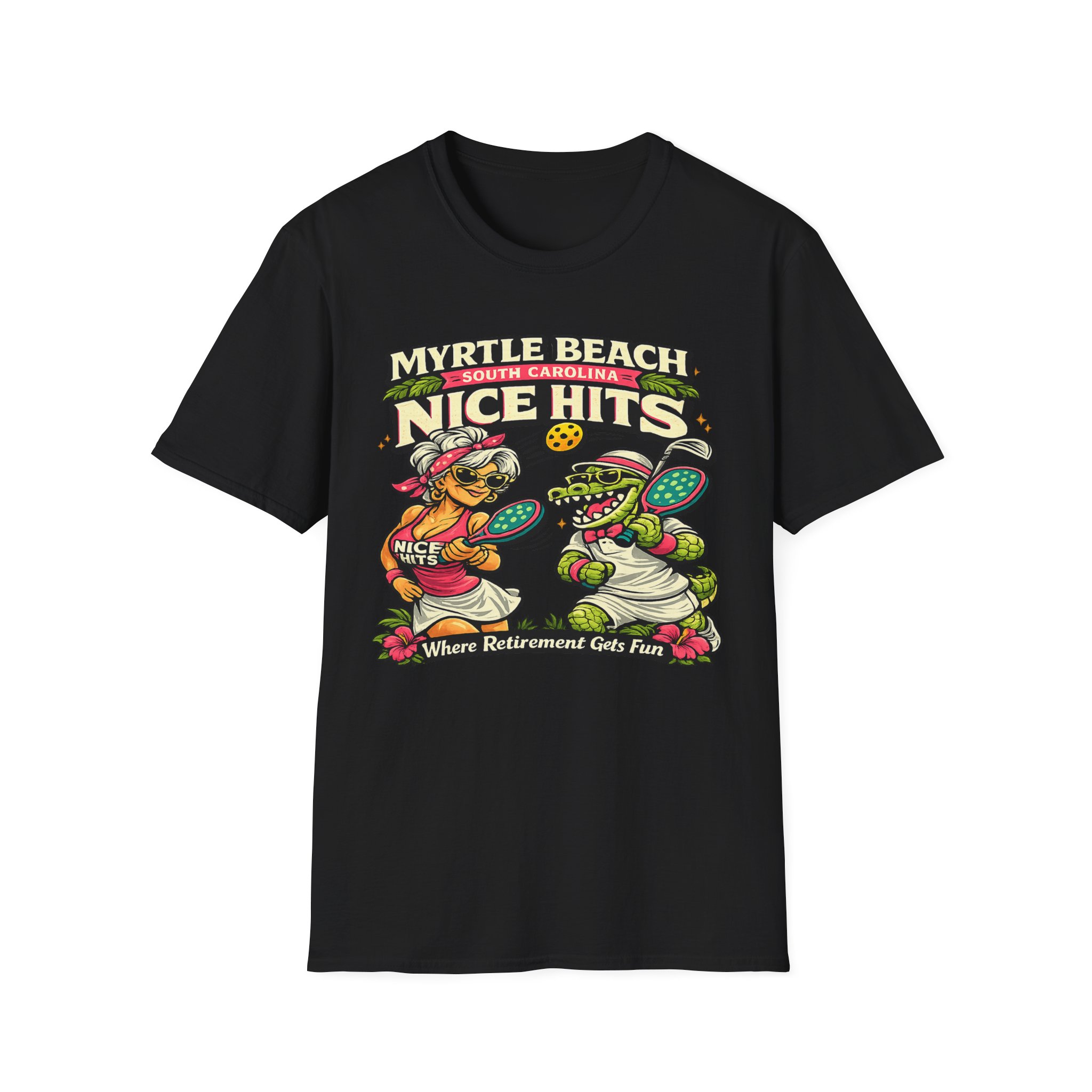 Nice Hits – Sassy Myrtle Beach Pickleball Shirt | Funny Beach Retiree Tee, Sun & Paddle Life - Image 13
