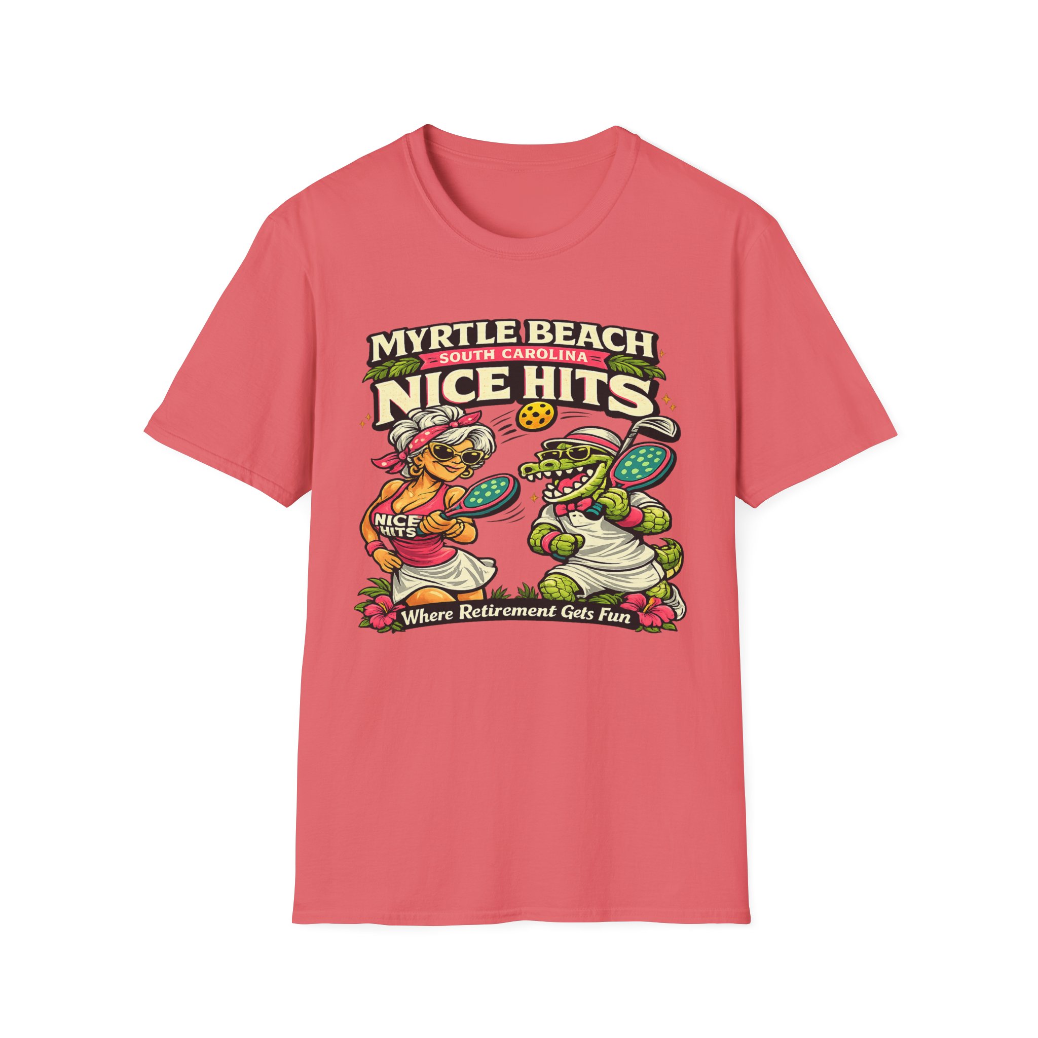 Nice Hits – Sassy Myrtle Beach Pickleball Shirt | Funny Beach Retiree Tee, Sun & Paddle Life - Image 9