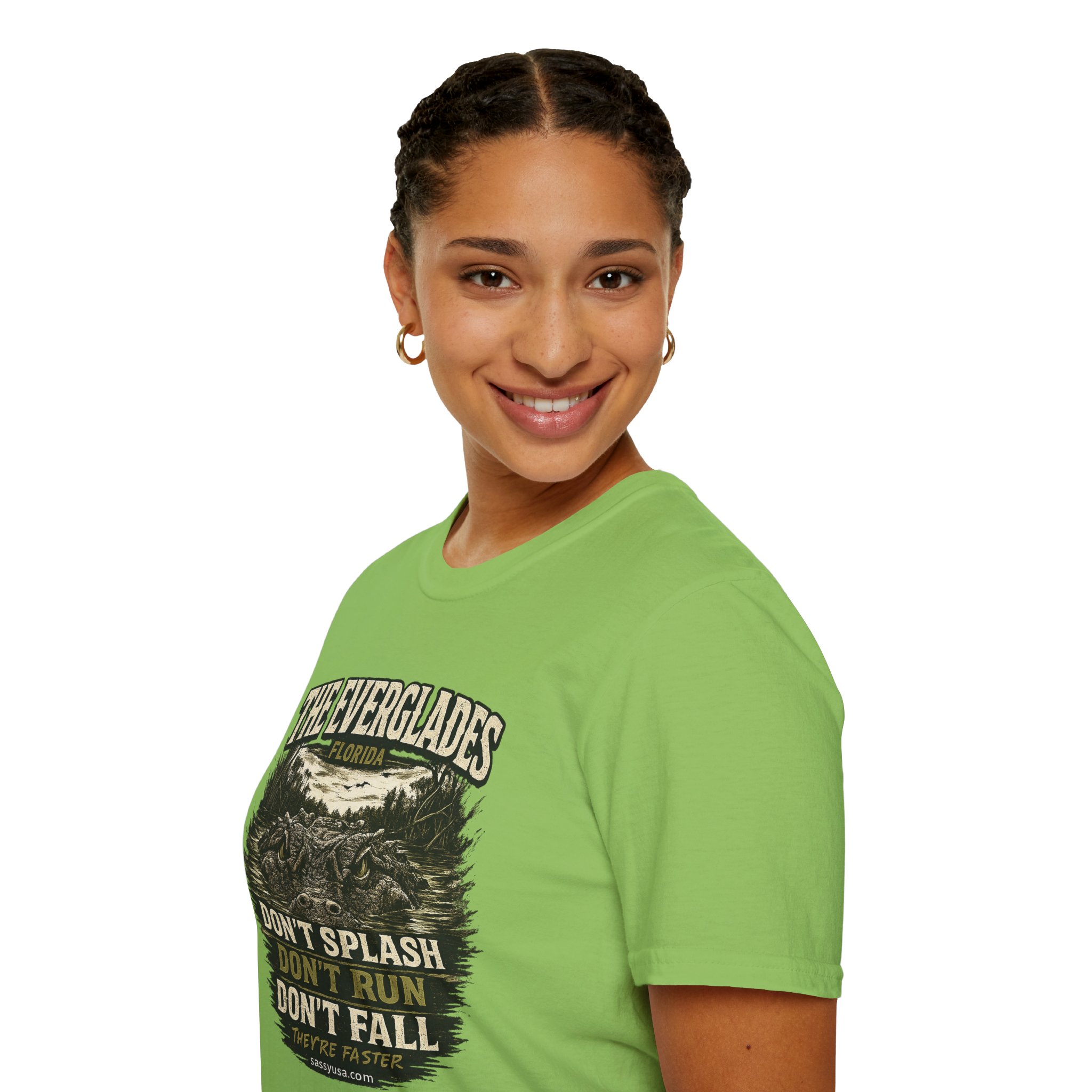 The Everglades Florida Tee – Don’t Splash Don’t Run Don’t Fall | Funny Gator Warning Shirt | SassyUsa | Florida Gator - Image 14