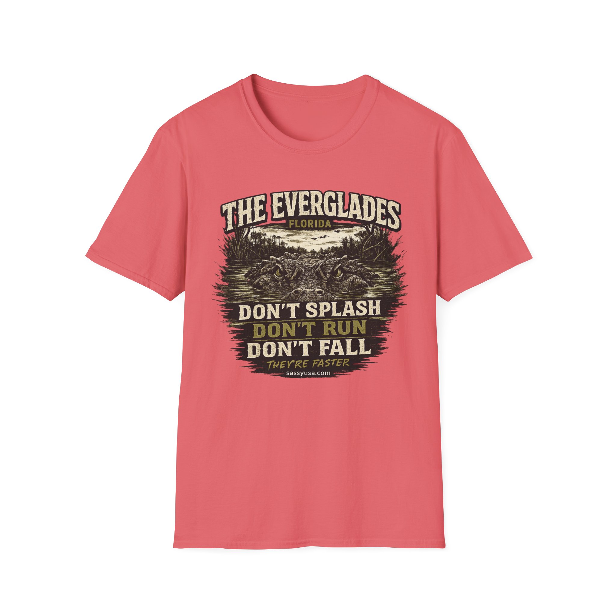 The Everglades Florida Tee – Don’t Splash Don’t Run Don’t Fall | Funny Gator Warning Shirt | SassyUsa | Florida Gator - Image 16