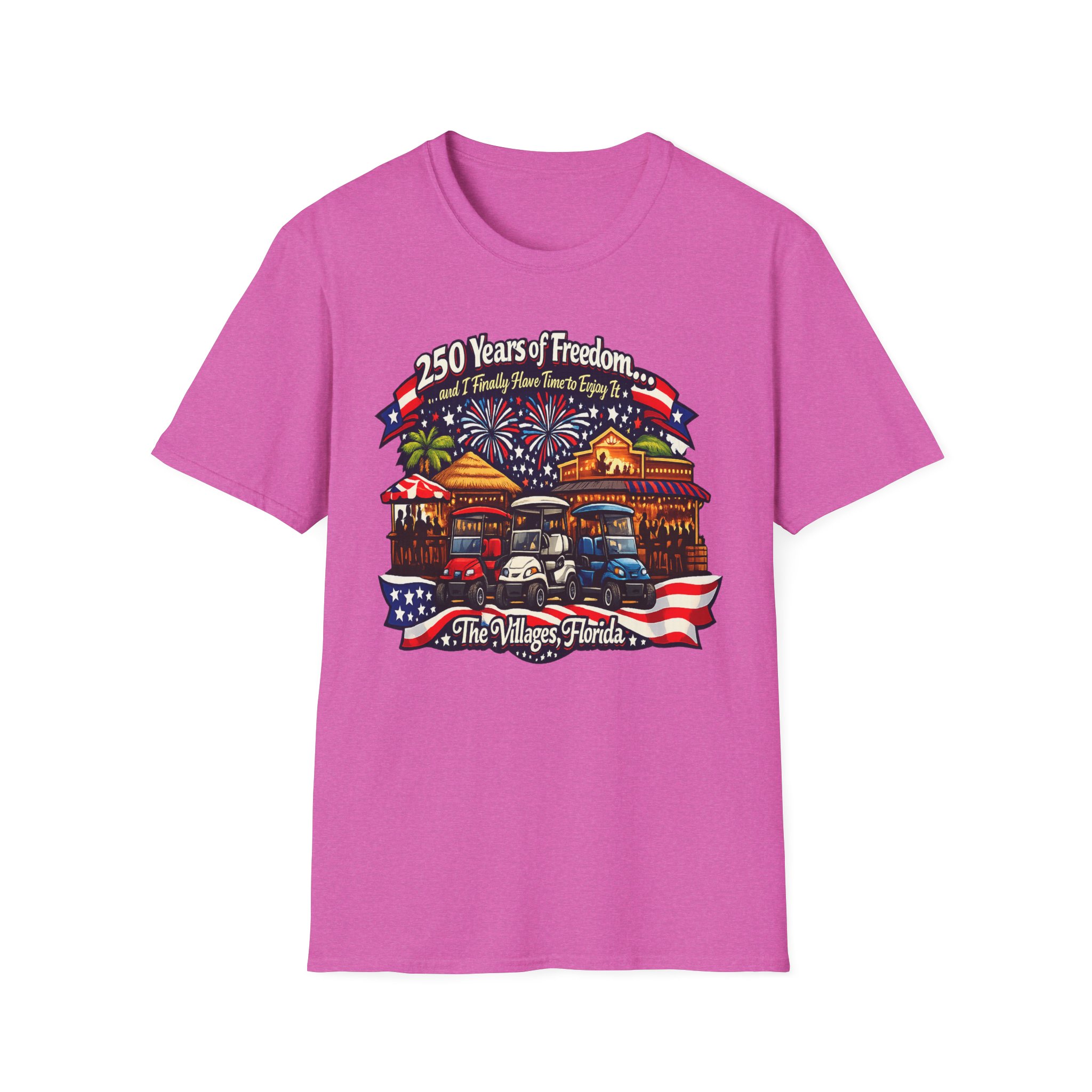 250 Years of Freedom Shirt, The Villages Florida Tee, Funny Retirement Golf Cart Shirt, Patriotic 4th of July T-Shirt - Image 14