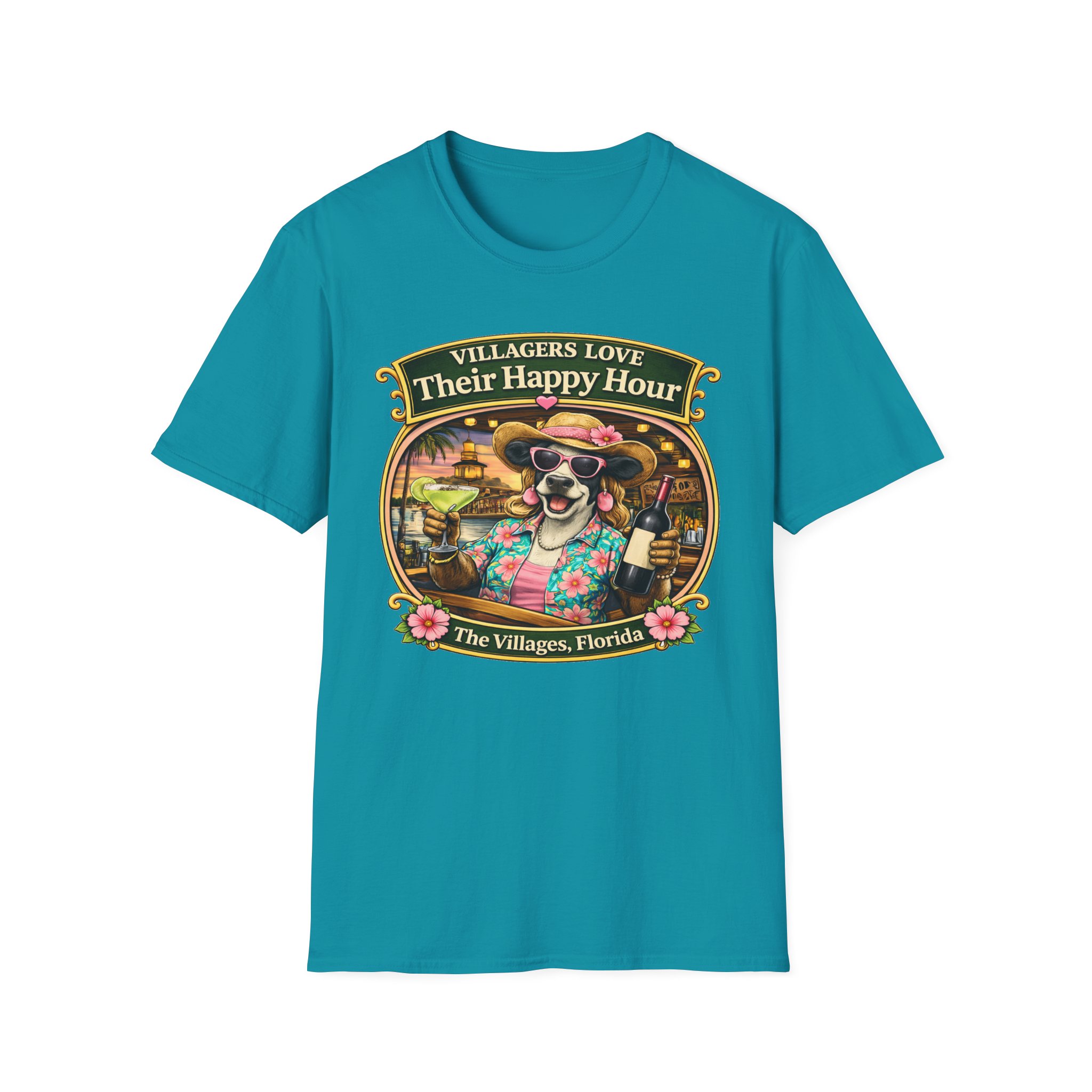 Villagers Love Their Happy Hour Shirt | Funny Florida Retirement Tee | The Villages Party T-Shirt | Sumter Landing | The Villages, Florida - Image 10