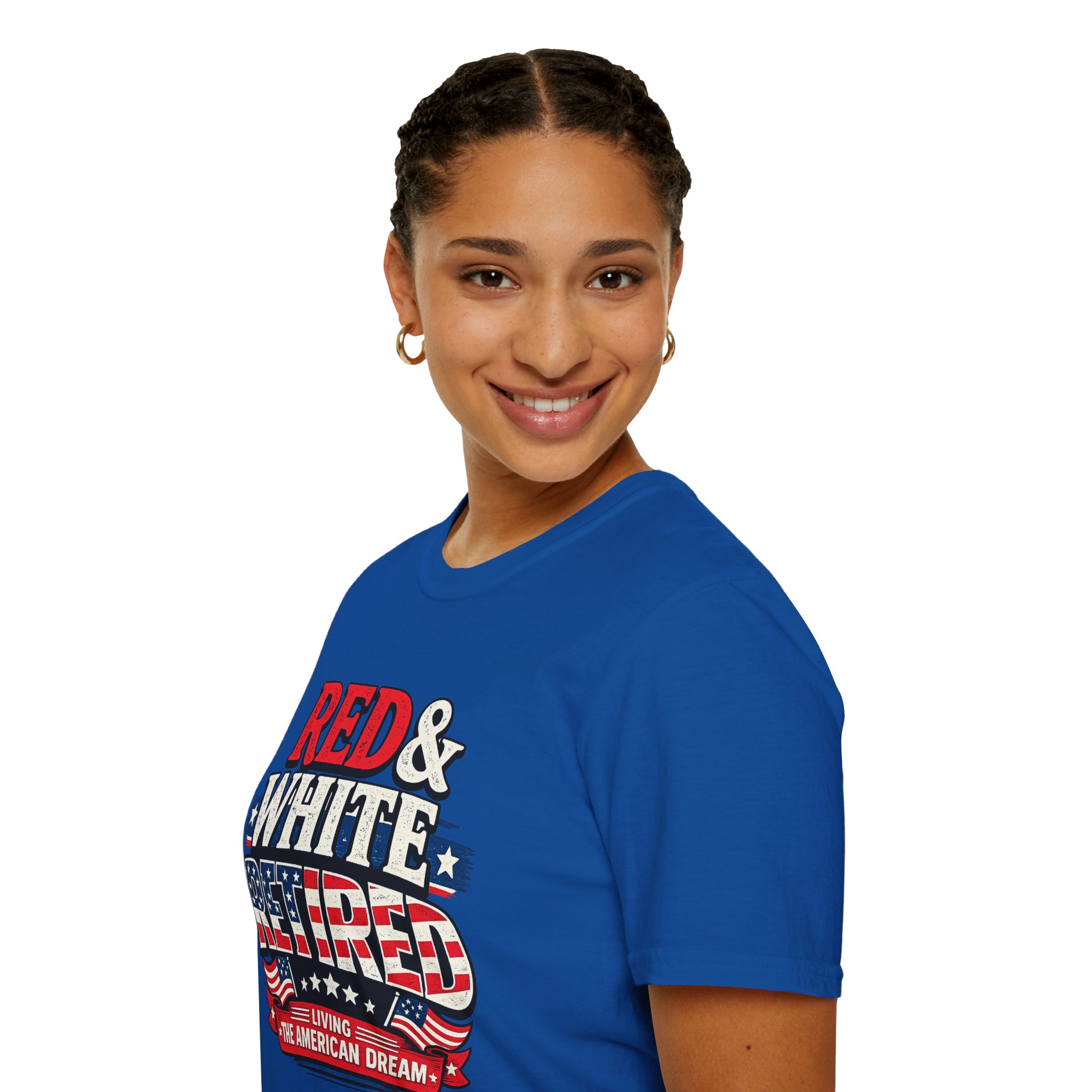 Red White and Retired Shirt – Funny Patriotic Retiree T-Shirt, 4th of July Gift, USA Pride Tee - Image 8