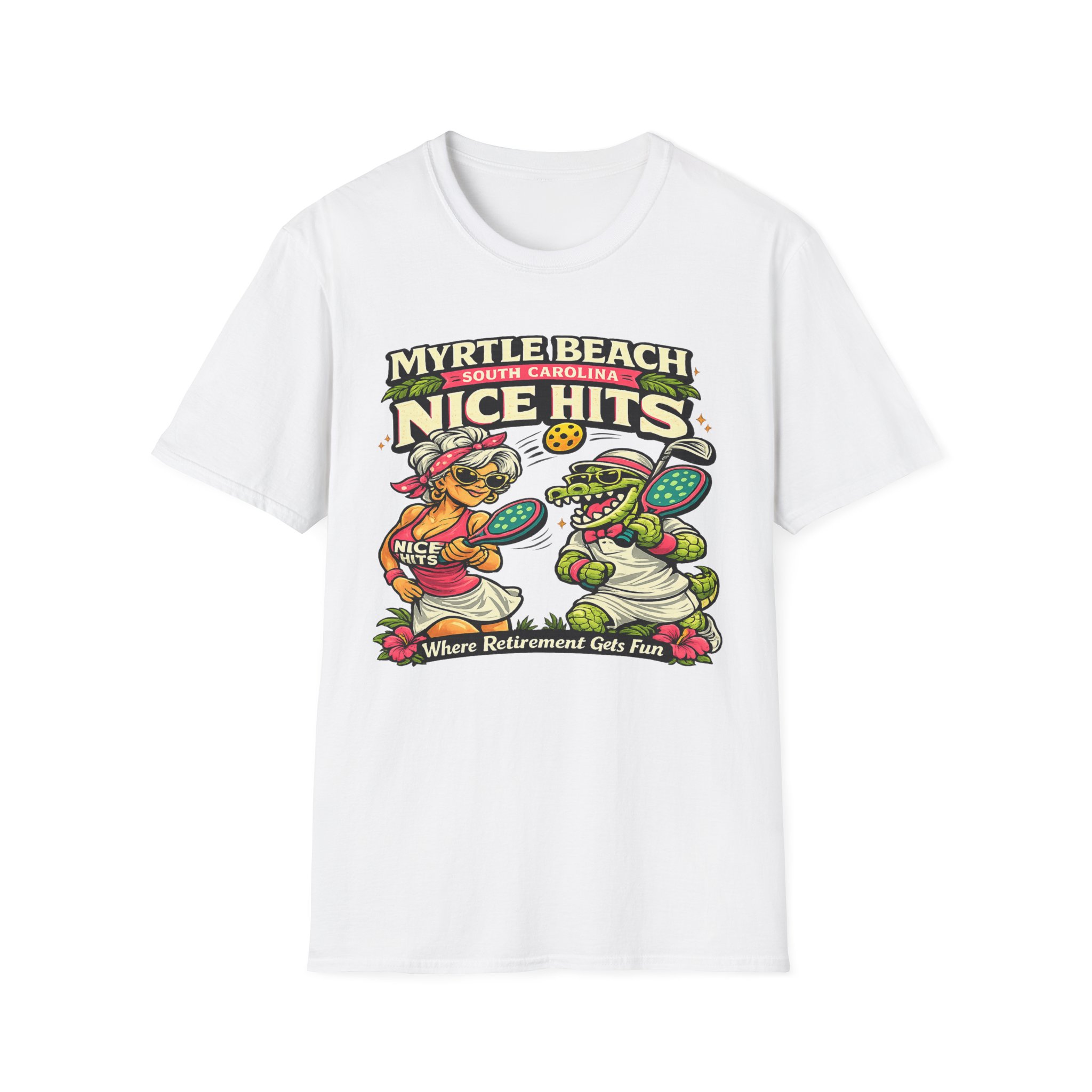 Nice Hits – Sassy Myrtle Beach Pickleball Shirt | Funny Beach Retiree Tee, Sun & Paddle Life - Image 5