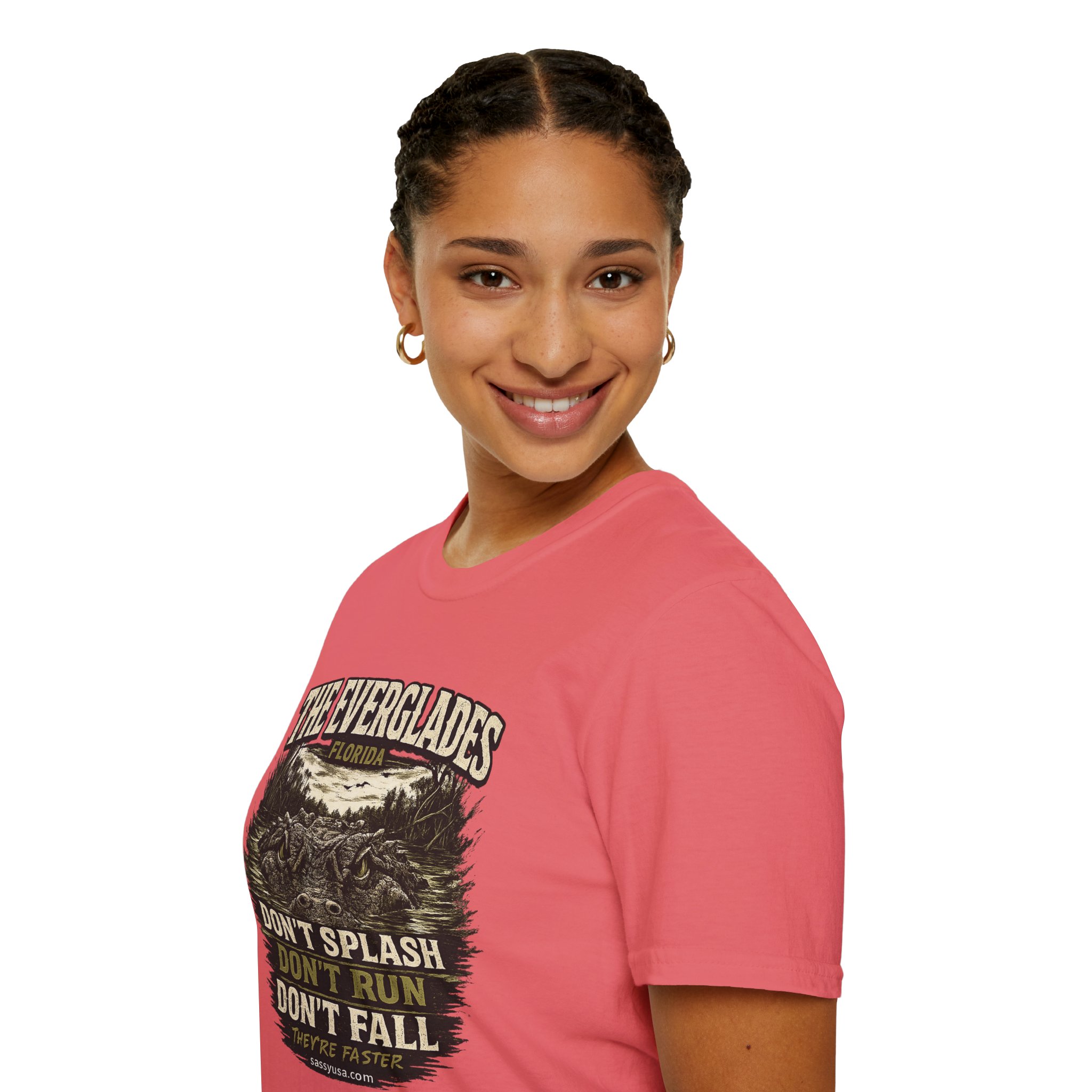 The Everglades Florida Tee – Don’t Splash Don’t Run Don’t Fall | Funny Gator Warning Shirt | SassyUsa | Florida Gator - Image 17