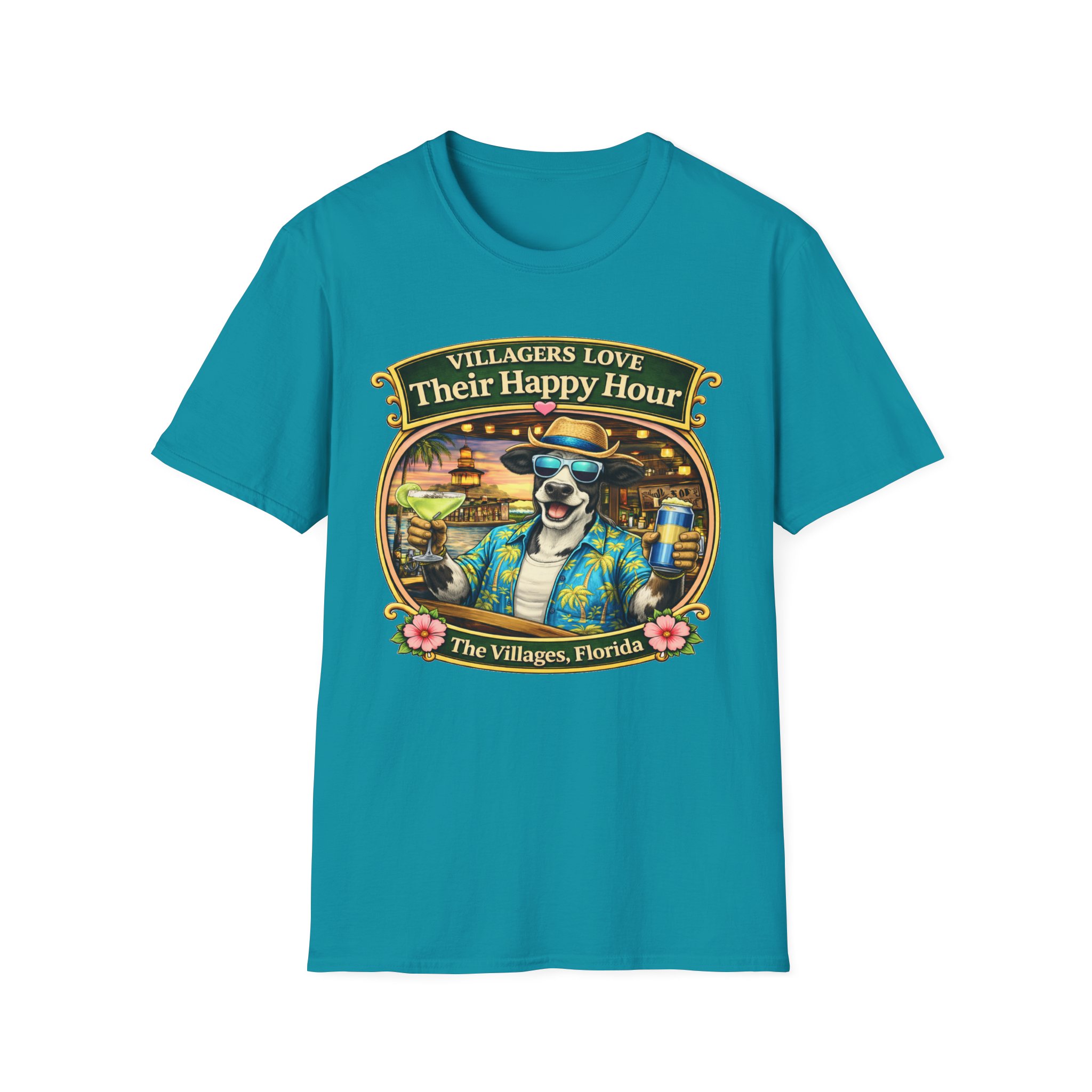 Villagers Love Their Happy Hour Shirt | Villages Mens Drinking Shirt | The Villages Florida Party Shirt | Brownwood Paddock Square | The Villages, Florida