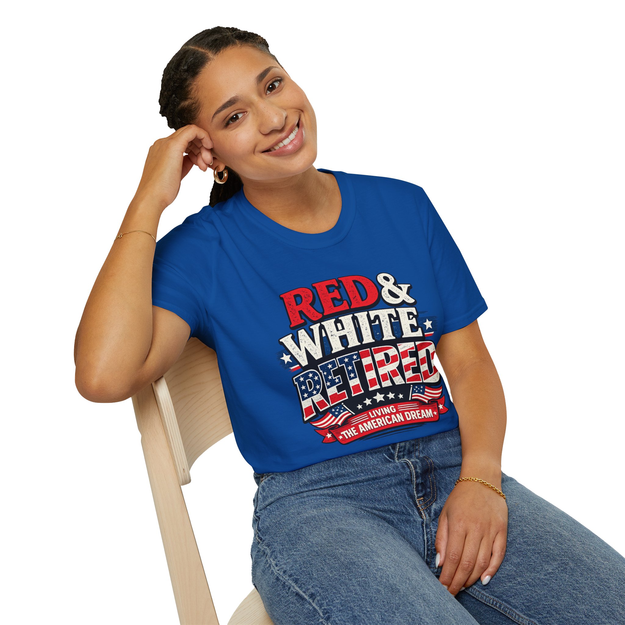 Red White and Retired Shirt – Funny Patriotic Retiree T-Shirt, 4th of July Gift, USA Pride Tee - Image 9