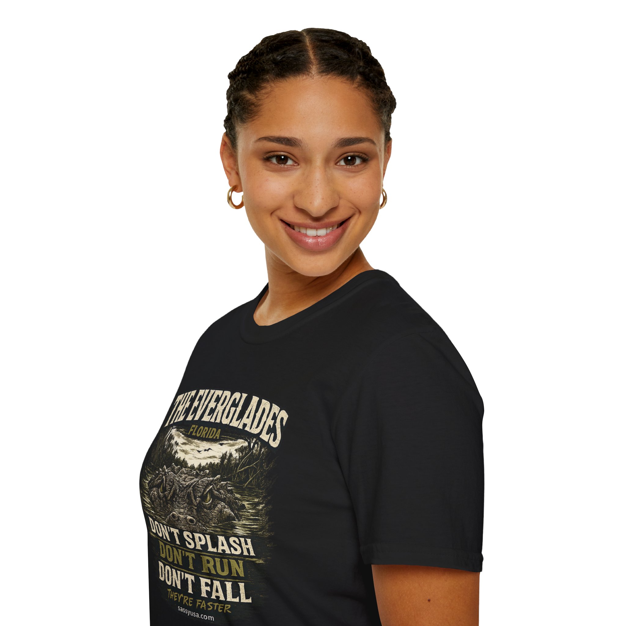 The Everglades Florida Tee – Don’t Splash Don’t Run Don’t Fall | Funny Gator Warning Shirt | SassyUsa | Florida Gator - Image 8