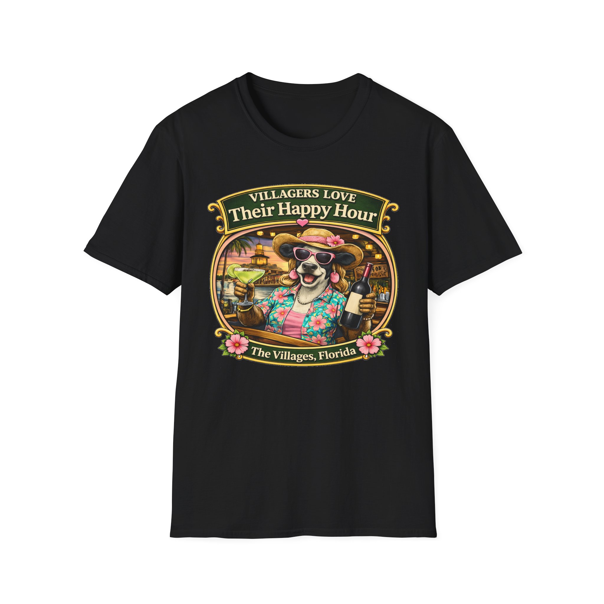 Villagers Love Their Happy Hour Shirt | Funny Florida Retirement Tee | The Villages Party T-Shirt | Sumter Landing | The Villages, Florida - Image 7
