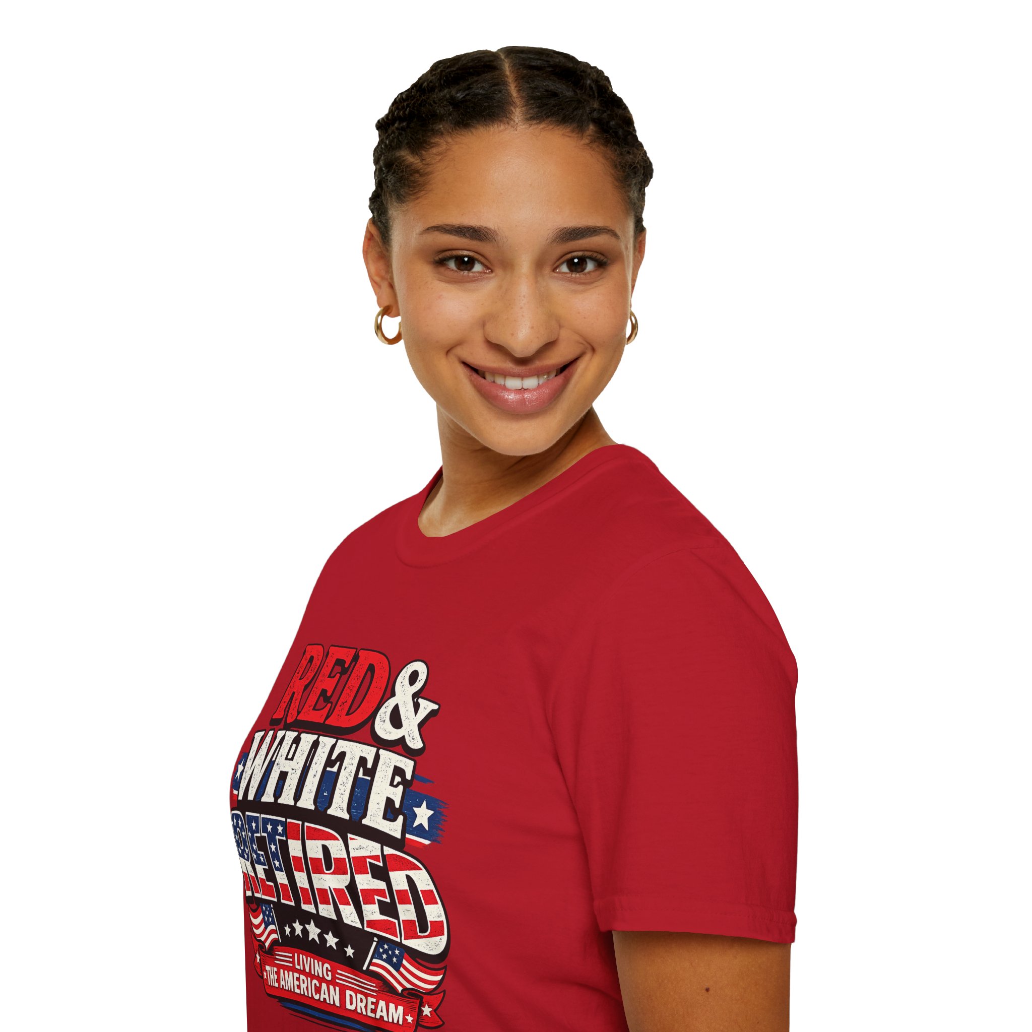 Red White and Retired Shirt – Funny Patriotic Retiree T-Shirt, 4th of July Gift, USA Pride Tee - Image 2