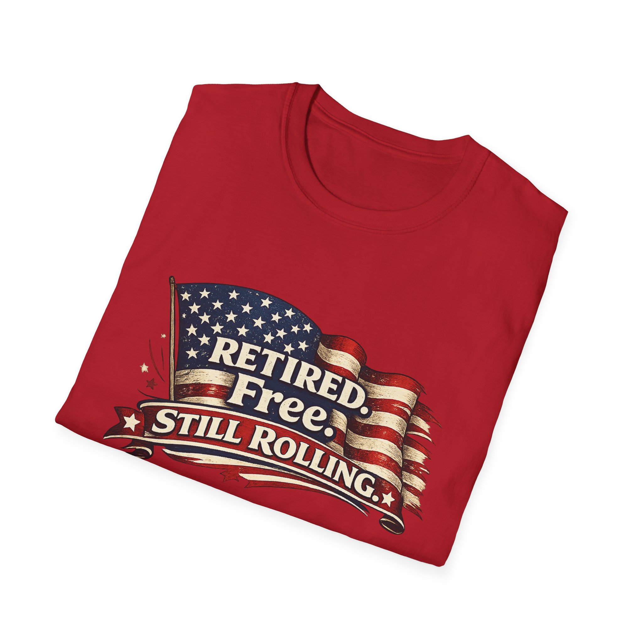 Retired Free Still Rolling Shirt, Funny Retirement Tee, Patriotic American Flag T-Shirt, 4th of July Shirt, SassyUSA, July 4 2026 - Image 22