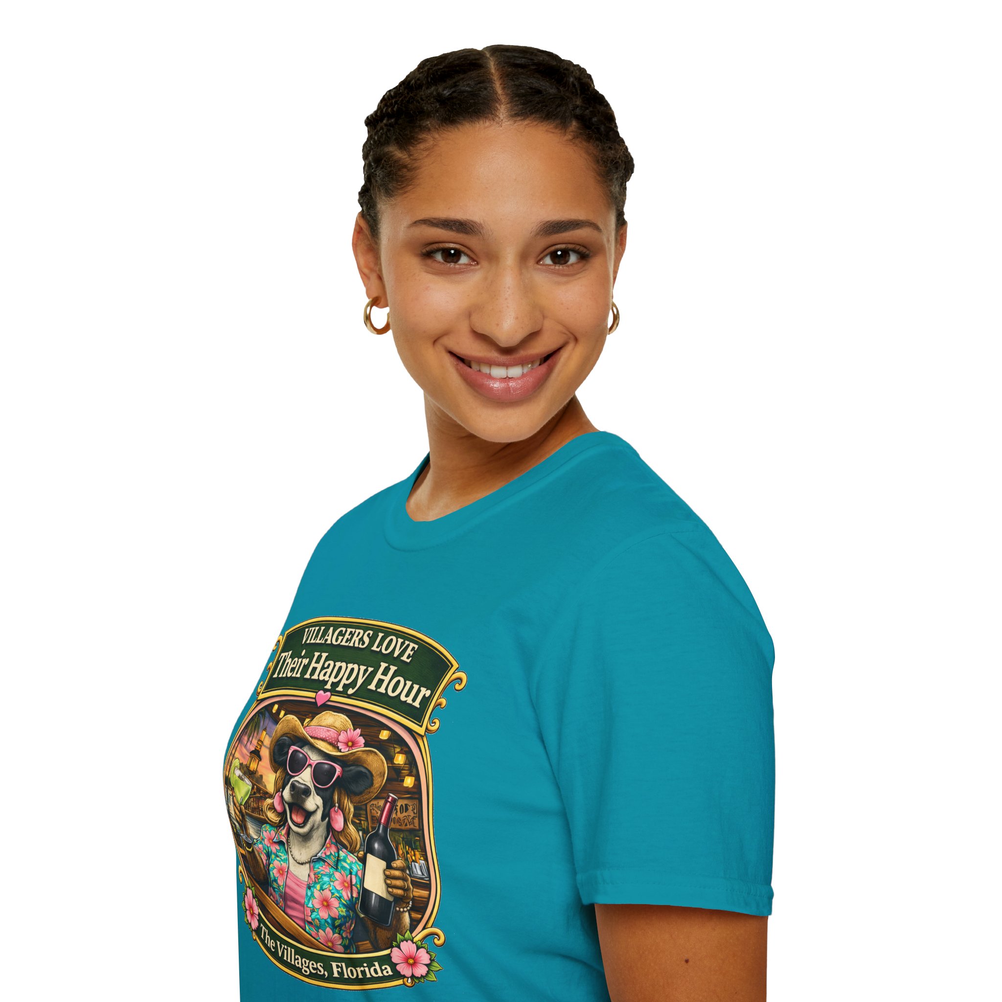 Villagers Love Their Happy Hour Shirt | Funny Florida Retirement Tee | The Villages Party T-Shirt | Sumter Landing | The Villages, Florida - Image 12