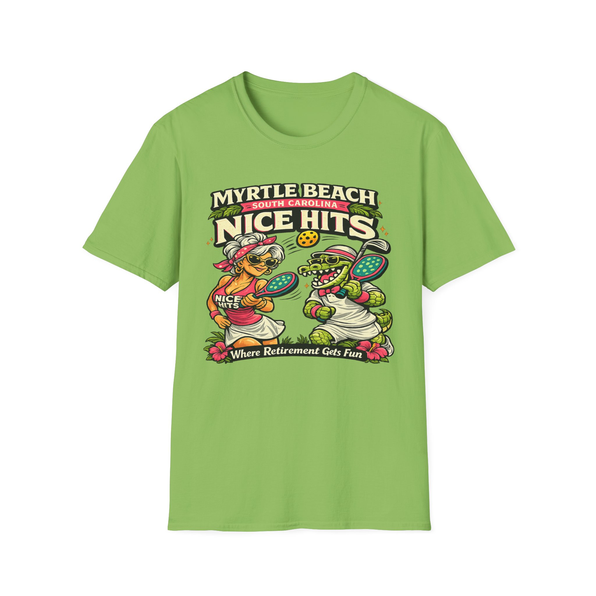 Nice Hits – Sassy Myrtle Beach Pickleball Shirt | Funny Beach Retiree Tee, Sun & Paddle Life
