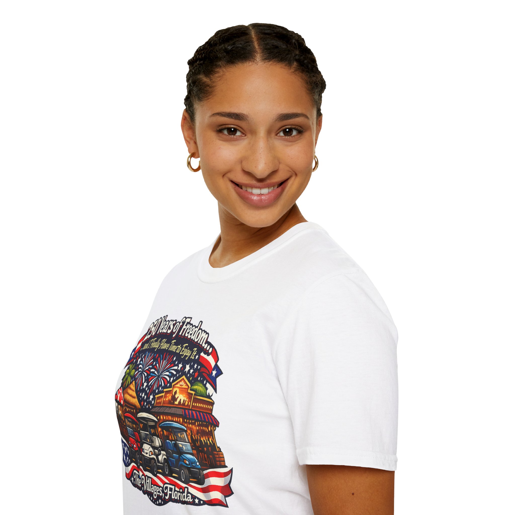 250 Years of Freedom Shirt, The Villages Florida Tee, Funny Retirement Golf Cart Shirt, Patriotic 4th of July T-Shirt - Image 5