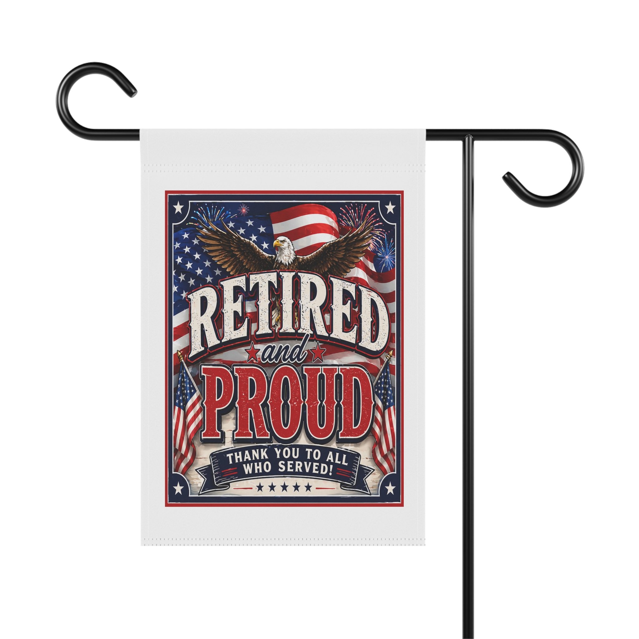 Retired & Proud Patriotic Yard Sign | American Flag | Bald Eagle | Veteran Tribute | FREE Shipping | The Villages Patriots | SassyUsa | Villages Yard Sign