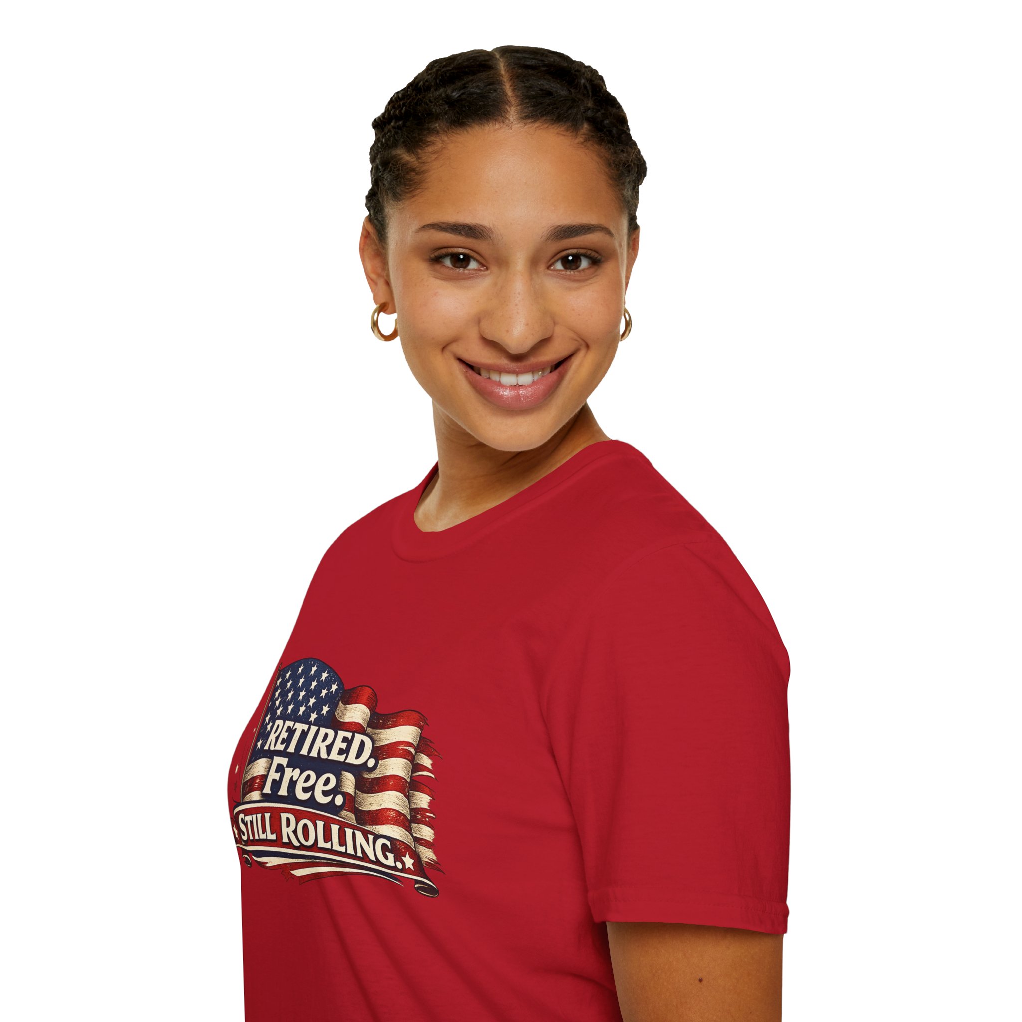 Retired Free Still Rolling Shirt, Funny Retirement Tee, Patriotic American Flag T-Shirt, 4th of July Shirt, SassyUSA, July 4 2026 - Image 23