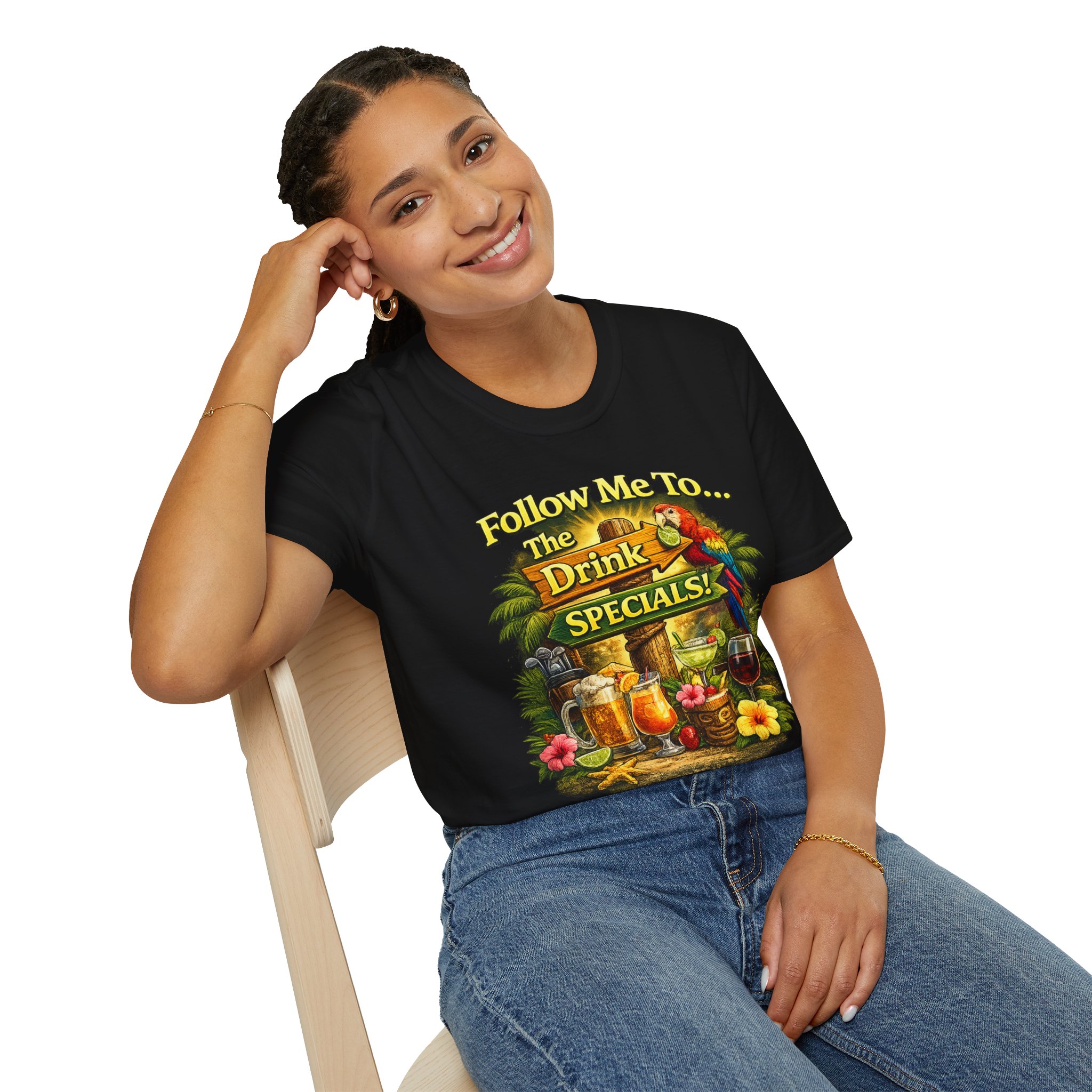 Follow Me to the Drink Specials Tee | Ladies Night tshirt | Girls Night Out tshirt | Female drinking tshirt | SassyUsa - Image 9