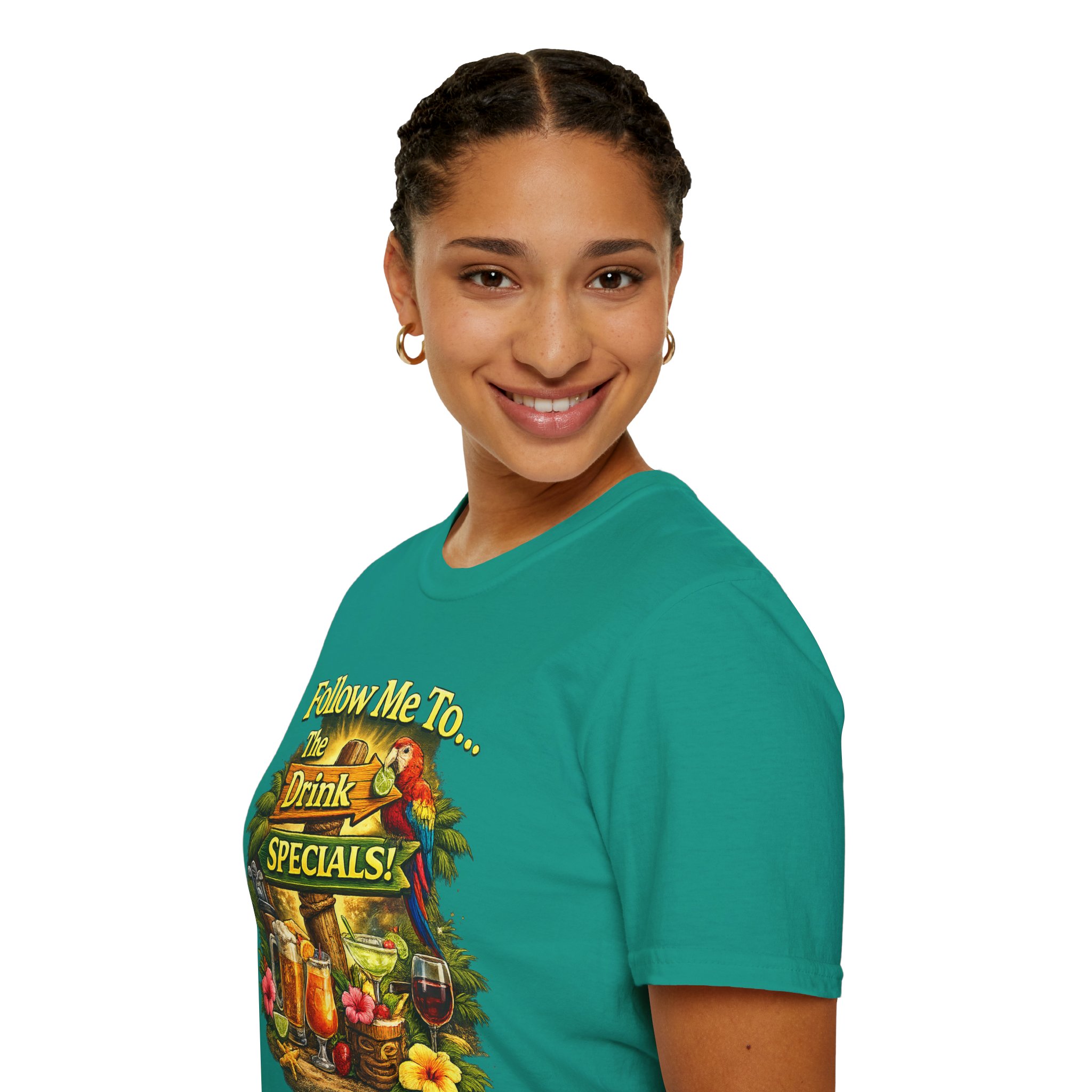 Follow Me to the Drink Specials Tee | Ladies Night tshirt | Girls Night Out tshirt | Female drinking tshirt | SassyUsa - Image 2