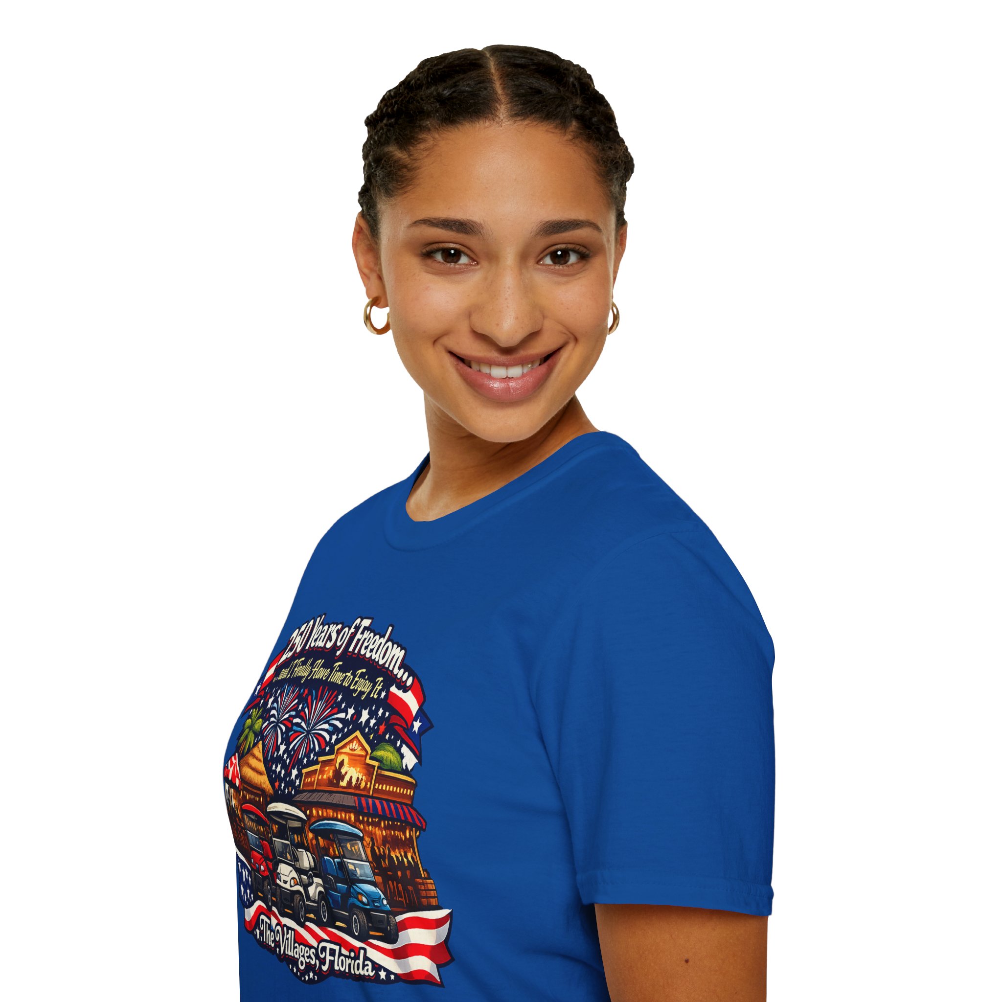 250 Years of Freedom Shirt, The Villages Florida Tee, Funny Retirement Golf Cart Shirt, Patriotic 4th of July T-Shirt - Image 12