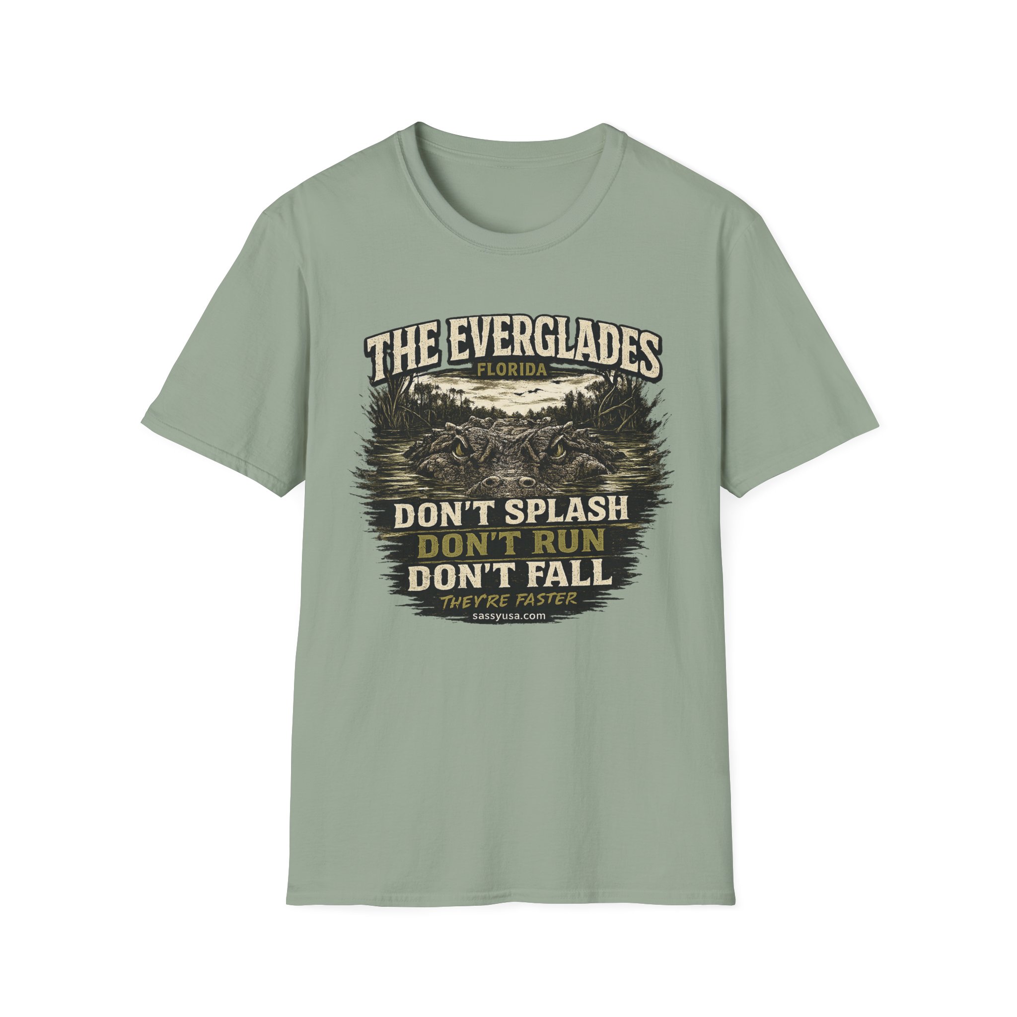 The Everglades Florida Tee – Don’t Splash Don’t Run Don’t Fall | Funny Gator Warning Shirt | SassyUsa | Florida Gator