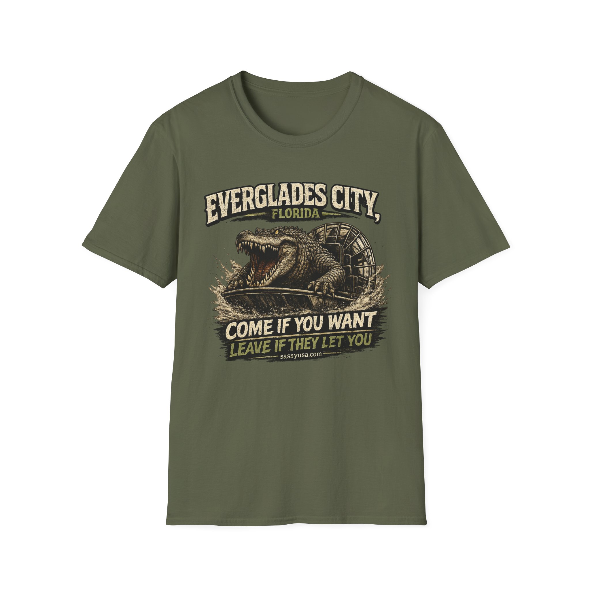 Everglades City Florida Shirt | Funny Gator Airboat Tee | “Come If You Want, Leave If They Let You” | Everglades City, Florida | SassyUSA