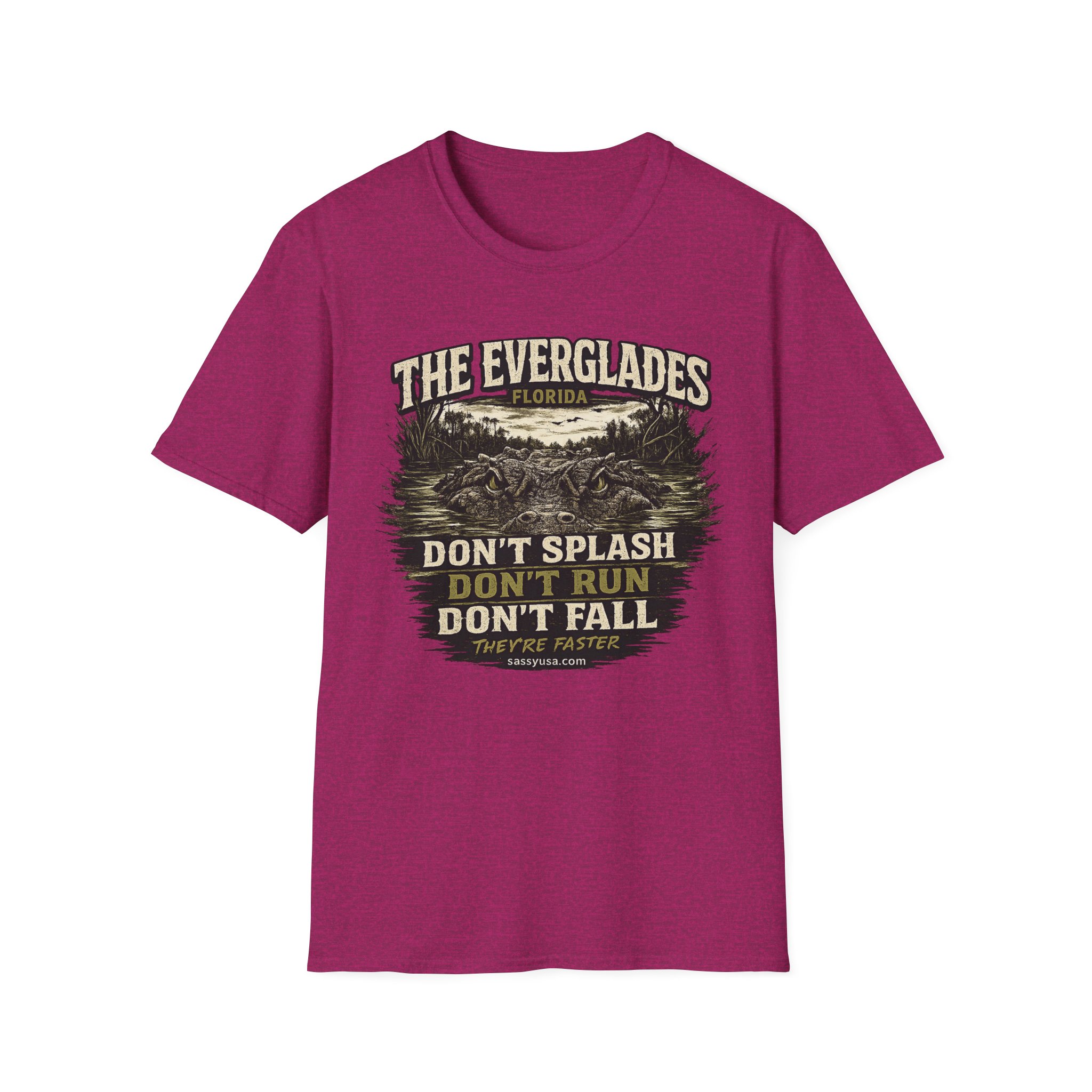 The Everglades Florida Tee – Don’t Splash Don’t Run Don’t Fall | Funny Gator Warning Shirt | SassyUsa | Florida Gator - Image 10