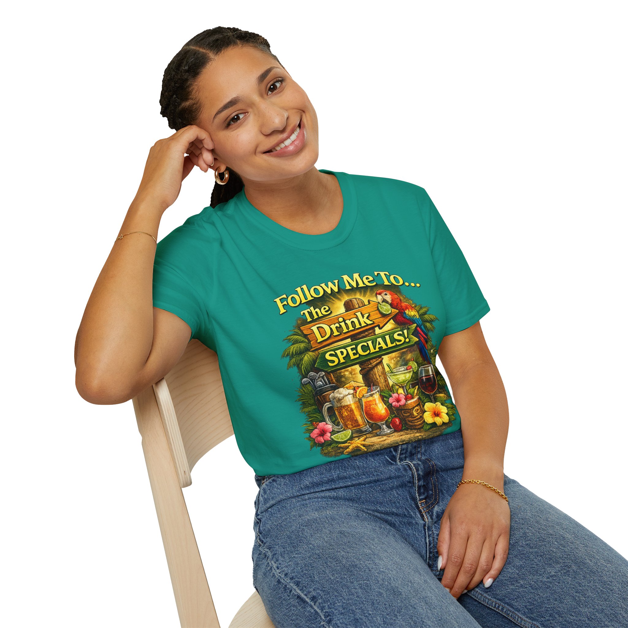 Follow Me to the Drink Specials Tee | Ladies Night tshirt | Girls Night Out tshirt | Female drinking tshirt | SassyUsa - Image 3