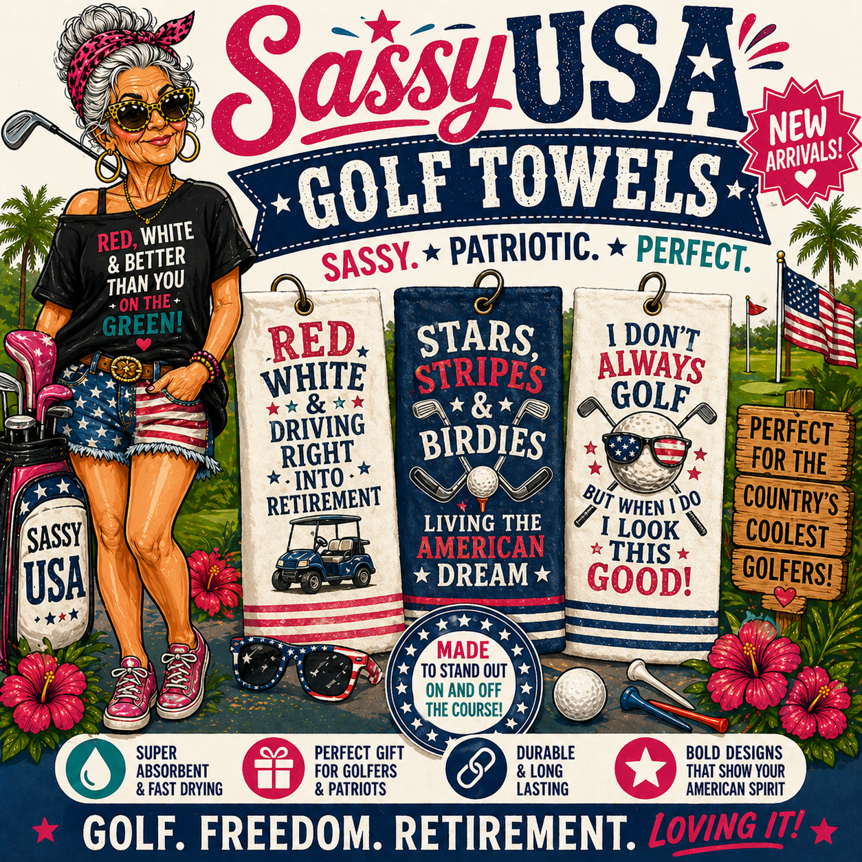 I Don’t Always Golf Towel | Funny Golf Gift, But When I Do I Look This Good | Sassy Golf Accessories | Womens Golf Towel | Cute Golf Gift Idea | SassyUSA