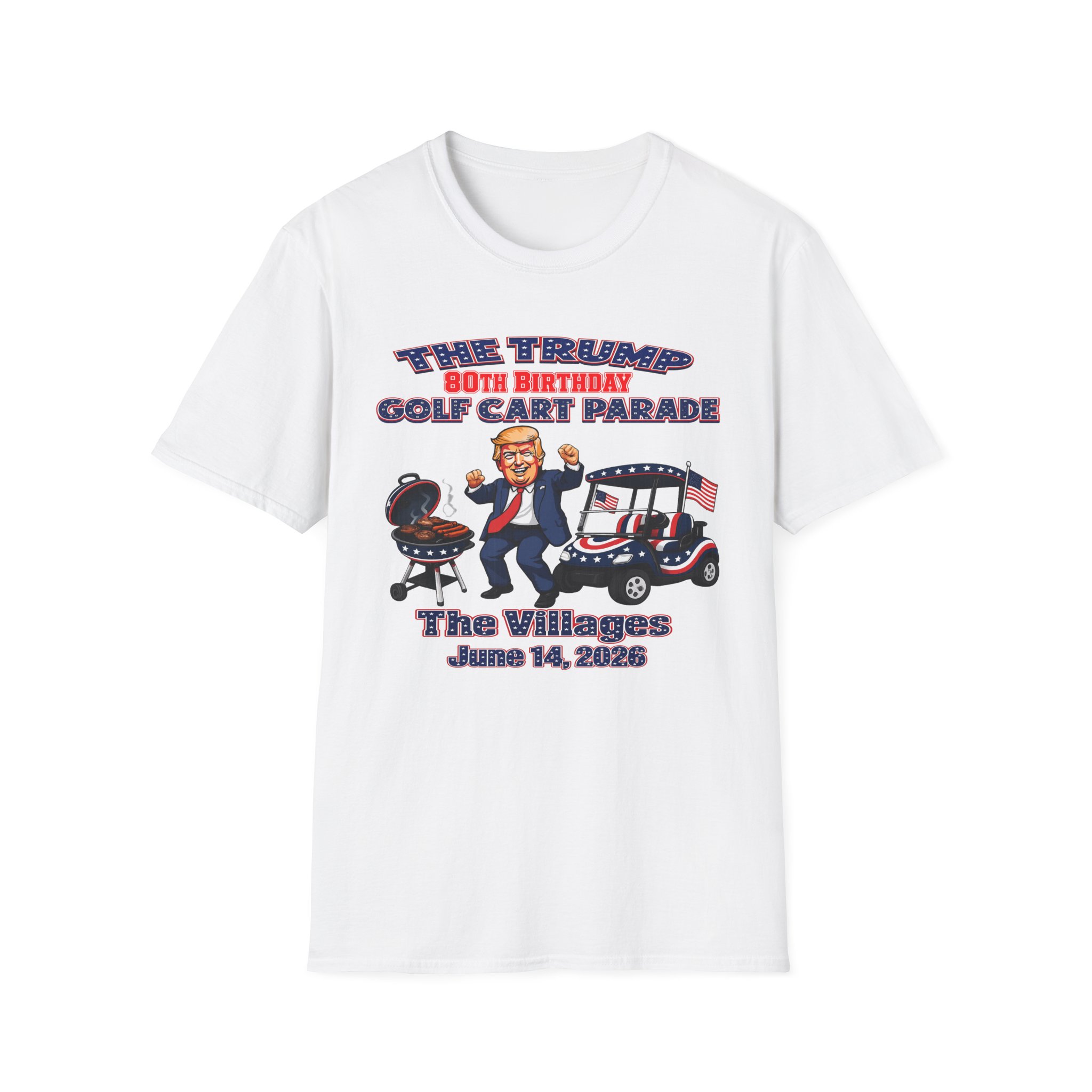🛺 THE OFFICIAL TRUMP 80TH BIRTHDAY GOLF CART PARADE SHIRT 🛺