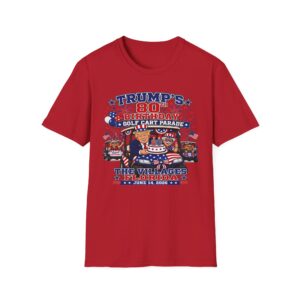 Trump 80th Birthday Golf Cart Parade Shirt 🇺🇸 | The Villages Florida June 14 2026 | Patriotic Golf Cart Party Tee | SassyUSA | USA Celebration