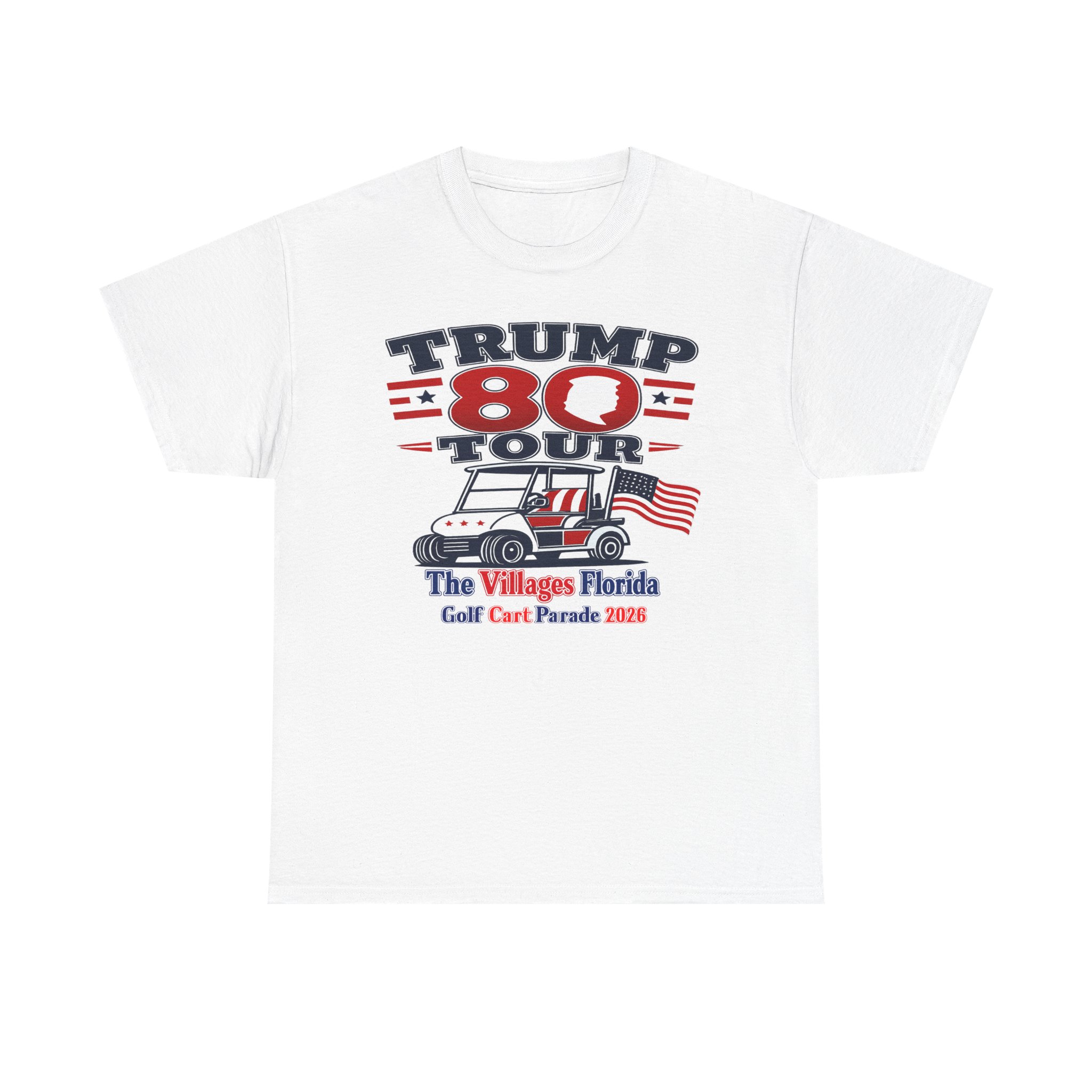 ⛳ Golf Cart Parade June 14, 2026 | TRUMP 80 | The Villages Florida Patriotic T-Shirt | Red White & Blue Retirement Party Tee 🎆 FREE SHIPPING....