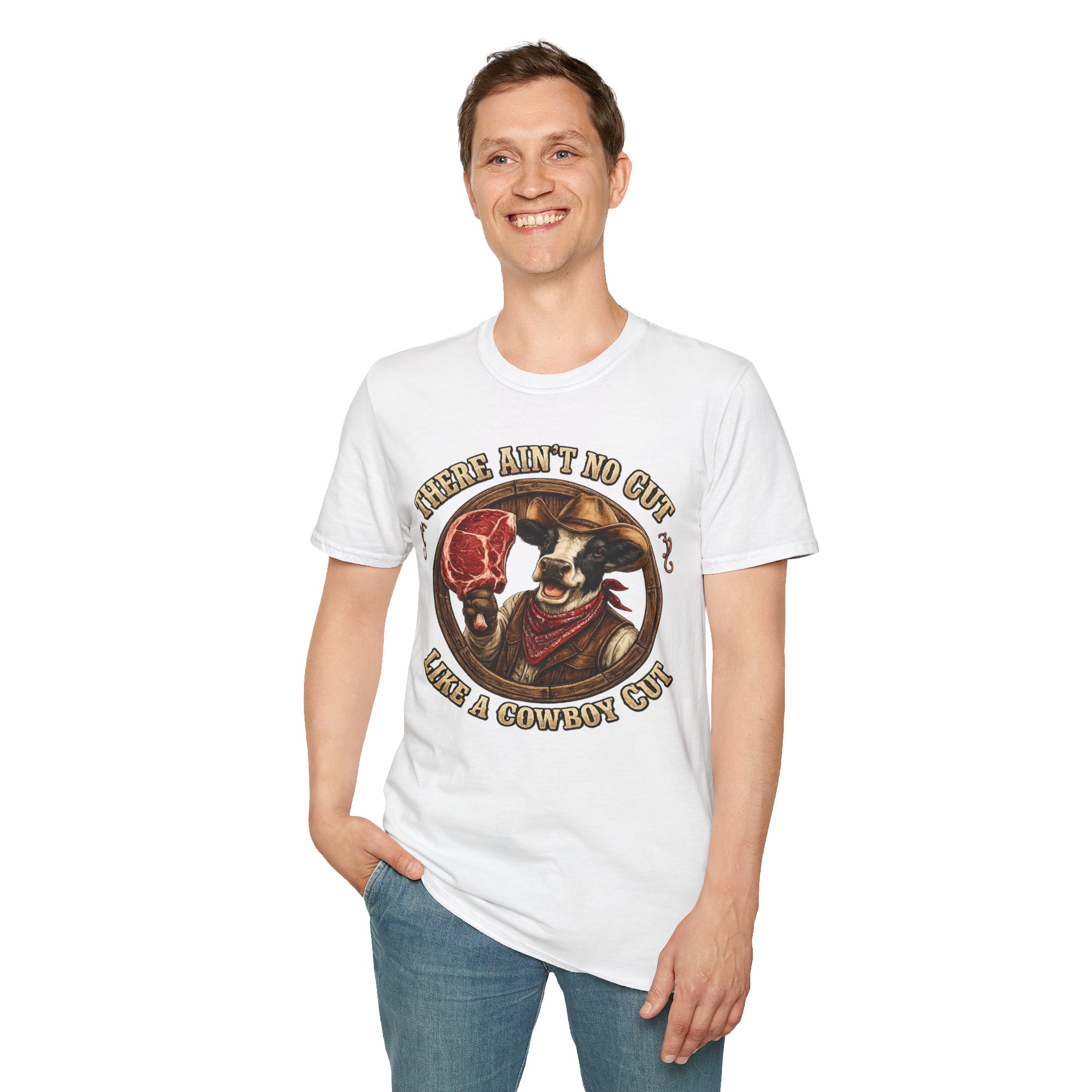 🥩 THERE AIN’T NO CUT LIKE A COWBOY CUT T-Shirt | Funny Western Steak Shirt | Cowboy BBQ Tee | Country Cow Shirt | Ranch Humor Graphic Tee | Brownwood Style Apparel | FREE Shipping - Image 6