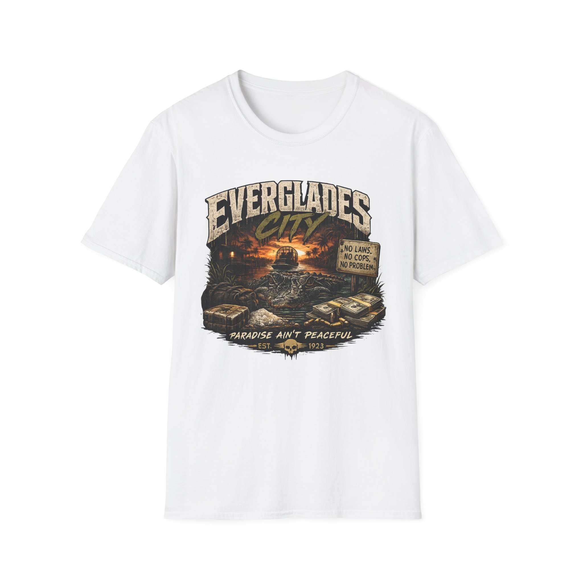 Paradise Ainβt Peaceful β Everglades City Tee ππ₯π΄ (Free Shipping) | Everglades City, Florida | SassyUSA - Image 4
