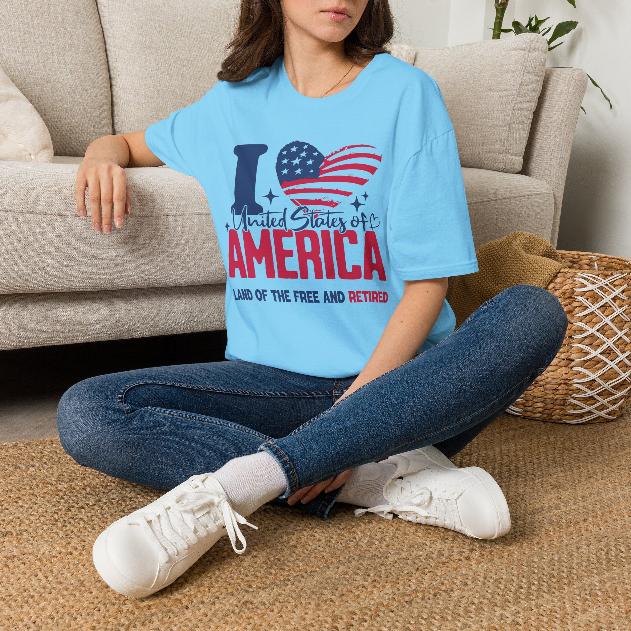 ❤️ I Love America | Land of the Free & Retired Patriotic Tee - Image 18