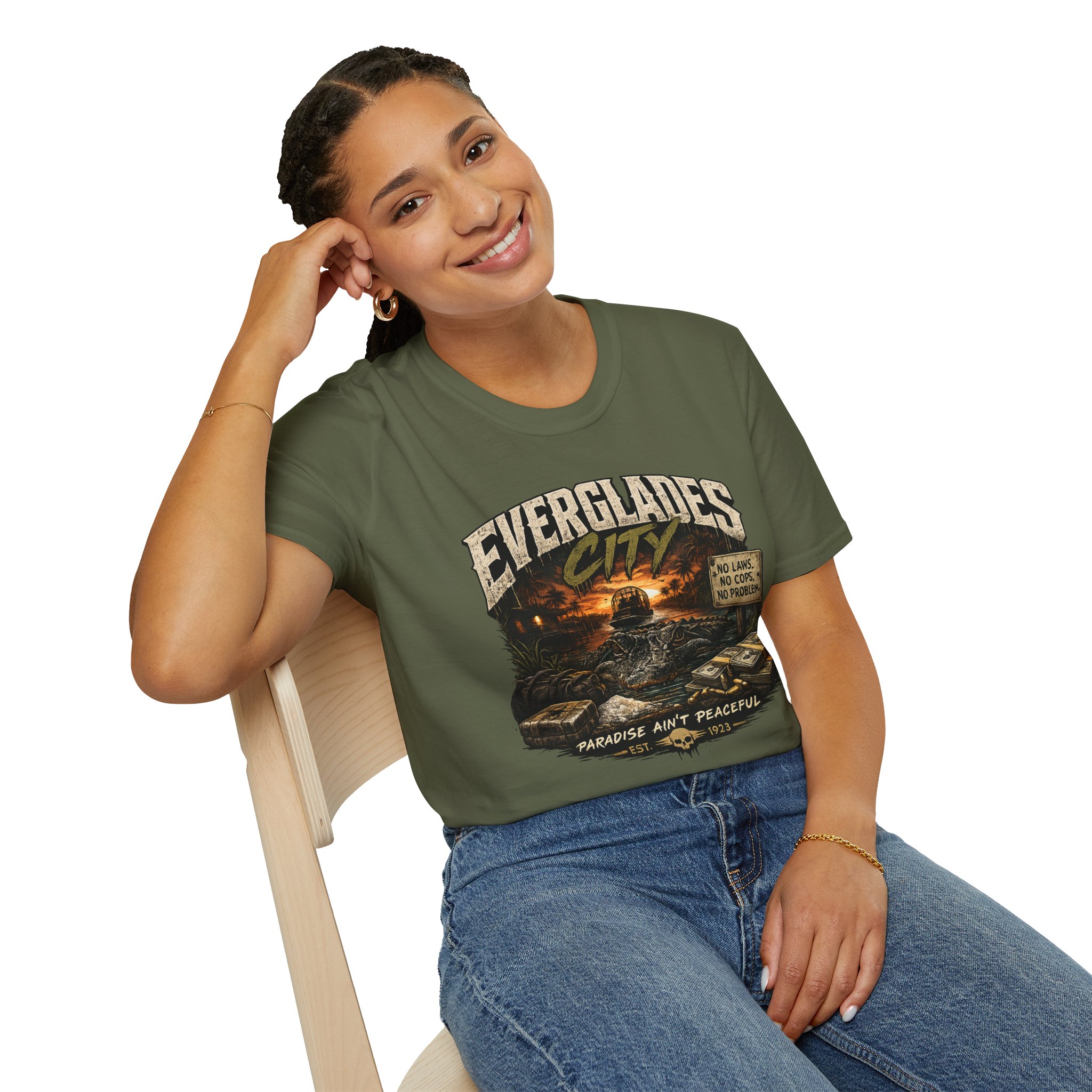 Paradise Ainβt Peaceful β Everglades City Tee ππ₯π΄ (Free Shipping) | Everglades City, Florida | SassyUSA - Image 3