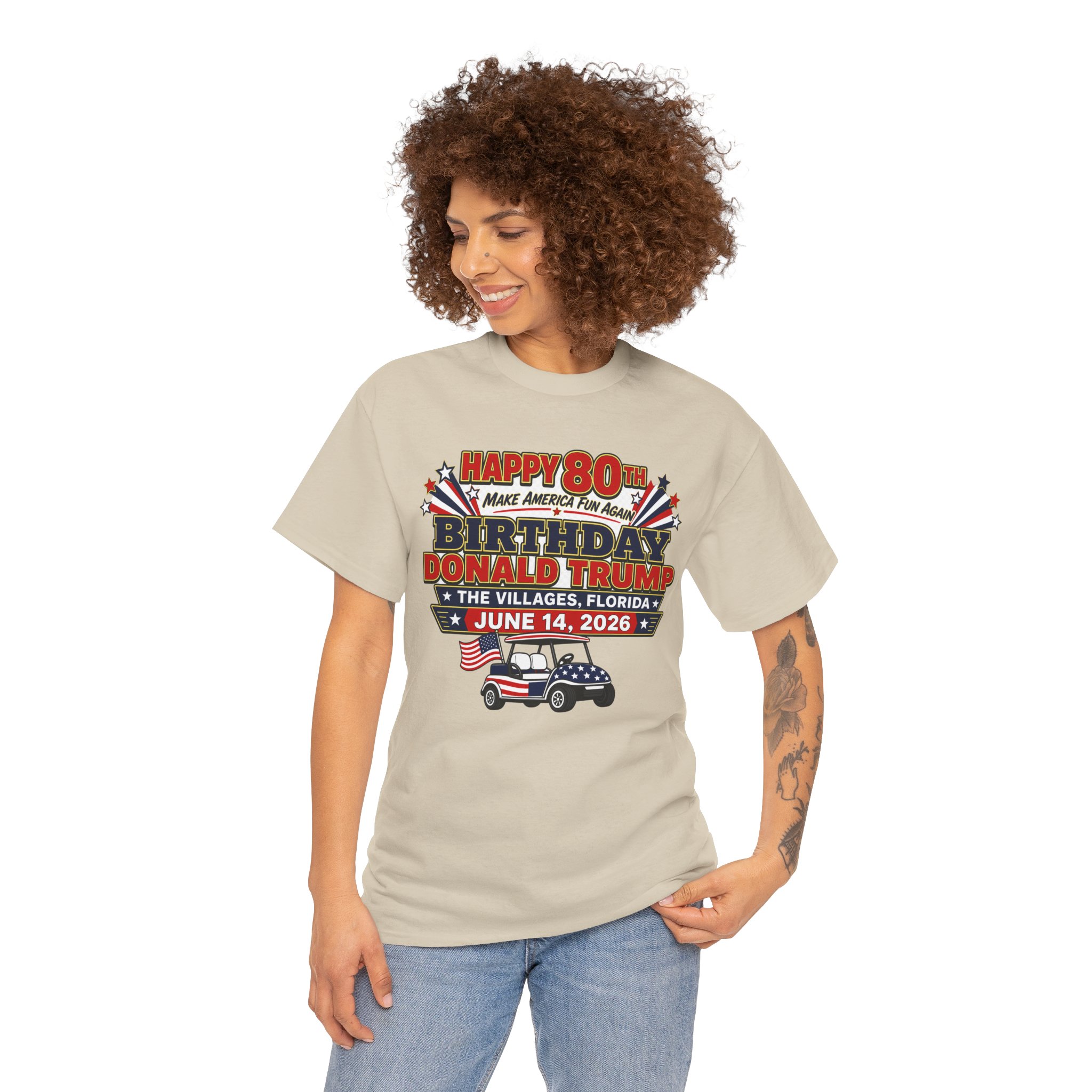 🎉 HAPPY 80TH, MR. PRESIDENT! | Trump Birthday Parade Tee for Golf Cart Legends, BBQ Patriots & The Villages Party Crew 🎉 - Image 9