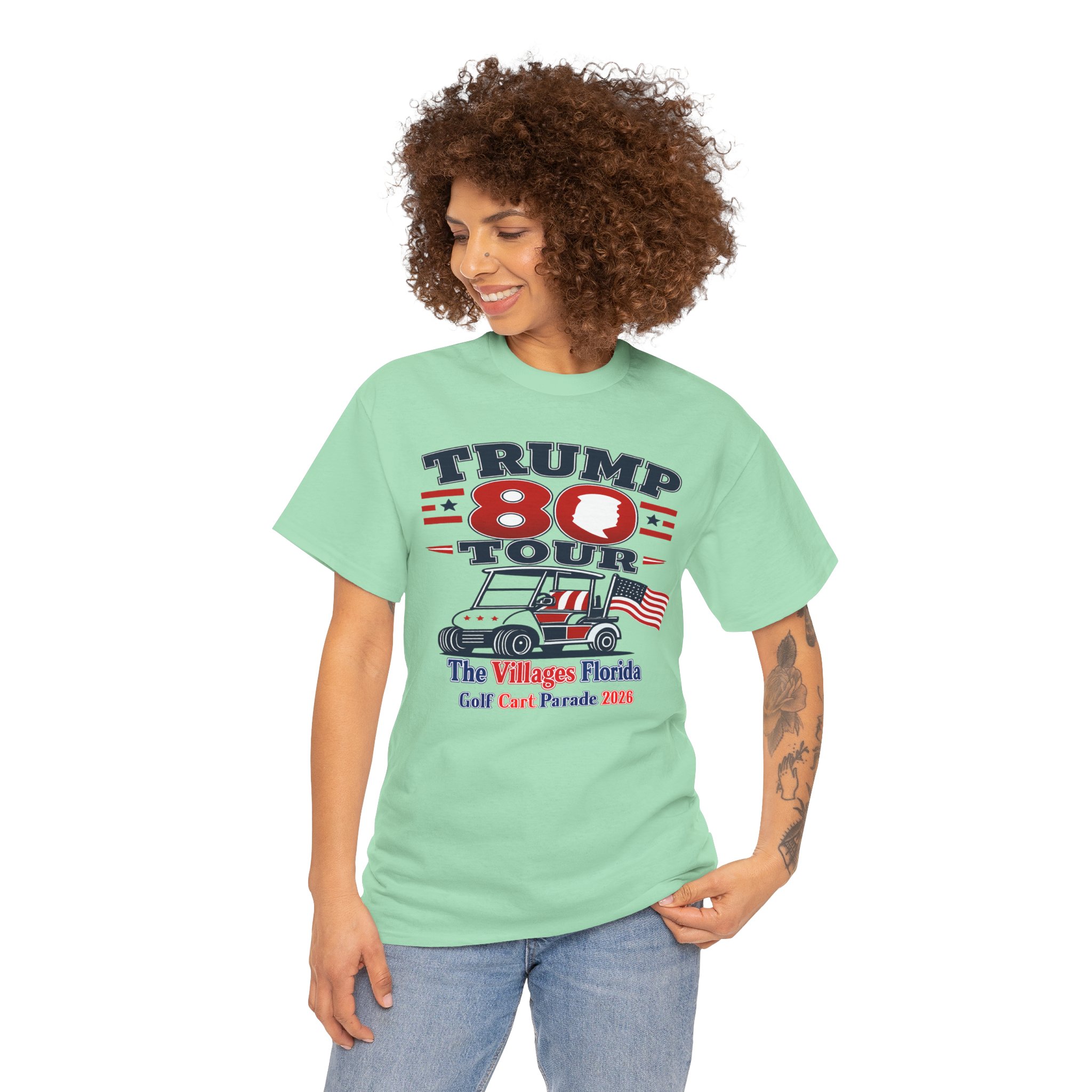 ⛳ Golf Cart Parade June 14, 2026 | TRUMP 80 | The Villages Florida Patriotic T-Shirt | Red White & Blue Retirement Party Tee 🎆 FREE SHIPPING.... - Image 12