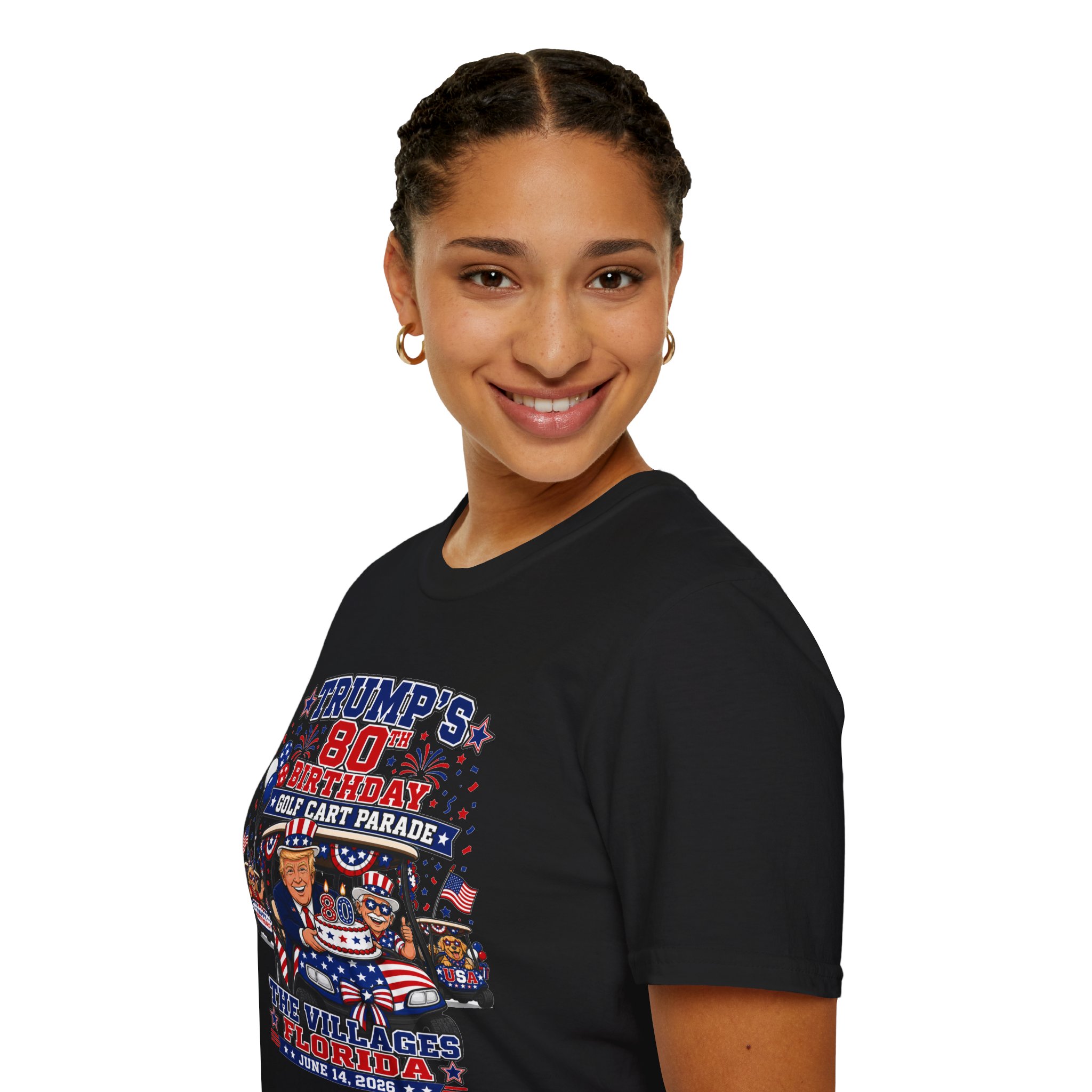 Trump 80th Birthday Golf Cart Parade Shirt 🇺🇸 | The Villages Florida June 14 2026 | Patriotic Golf Cart Party Tee | SassyUSA | USA Celebration - Image 9