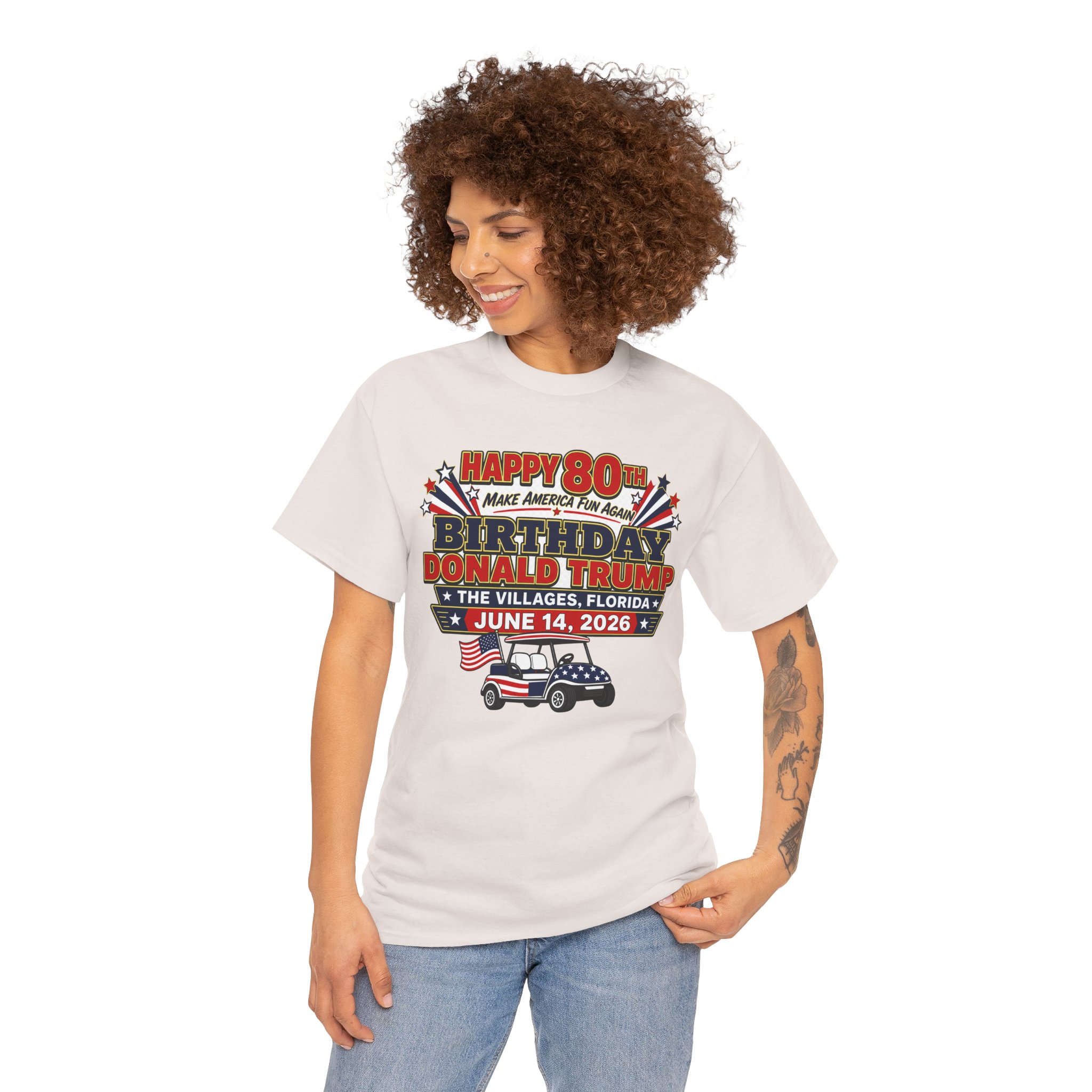 🎉 HAPPY 80TH, MR. PRESIDENT! | Trump Birthday Parade Tee for Golf Cart Legends, BBQ Patriots & The Villages Party Crew 🎉 - Image 12