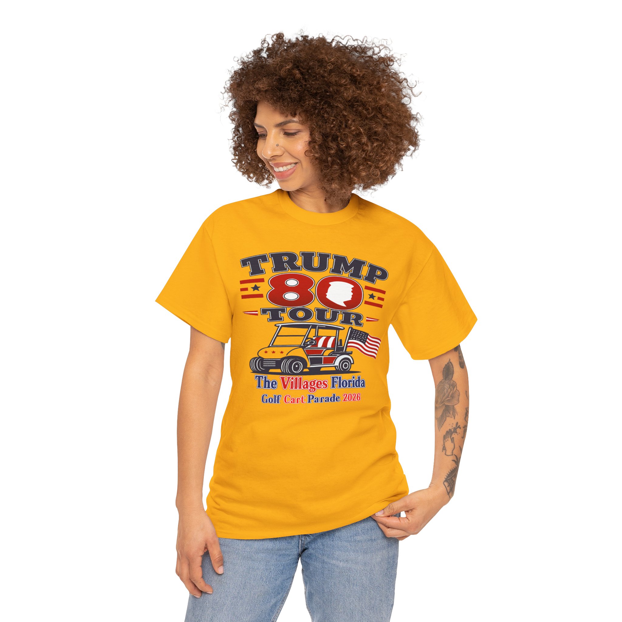 ⛳ Golf Cart Parade June 14, 2026 | TRUMP 80 | The Villages Florida Patriotic T-Shirt | Red White & Blue Retirement Party Tee 🎆 FREE SHIPPING.... - Image 9