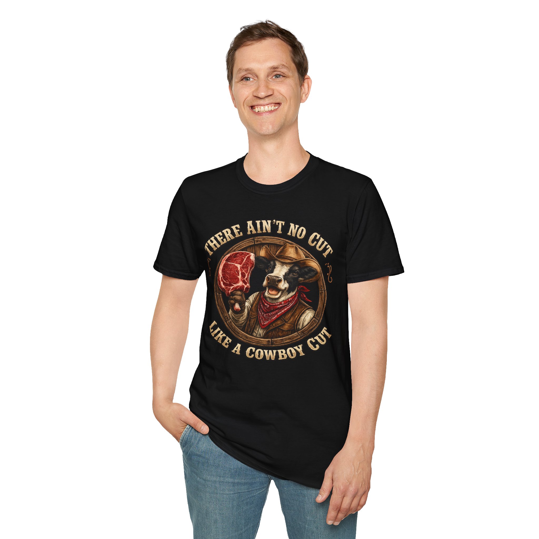 🥩 THERE AIN’T NO CUT LIKE A COWBOY CUT T-Shirt | Funny Western Steak Shirt | Cowboy BBQ Tee | Country Cow Shirt | Ranch Humor Graphic Tee | Brownwood Style Apparel | FREE Shipping - Image 9
