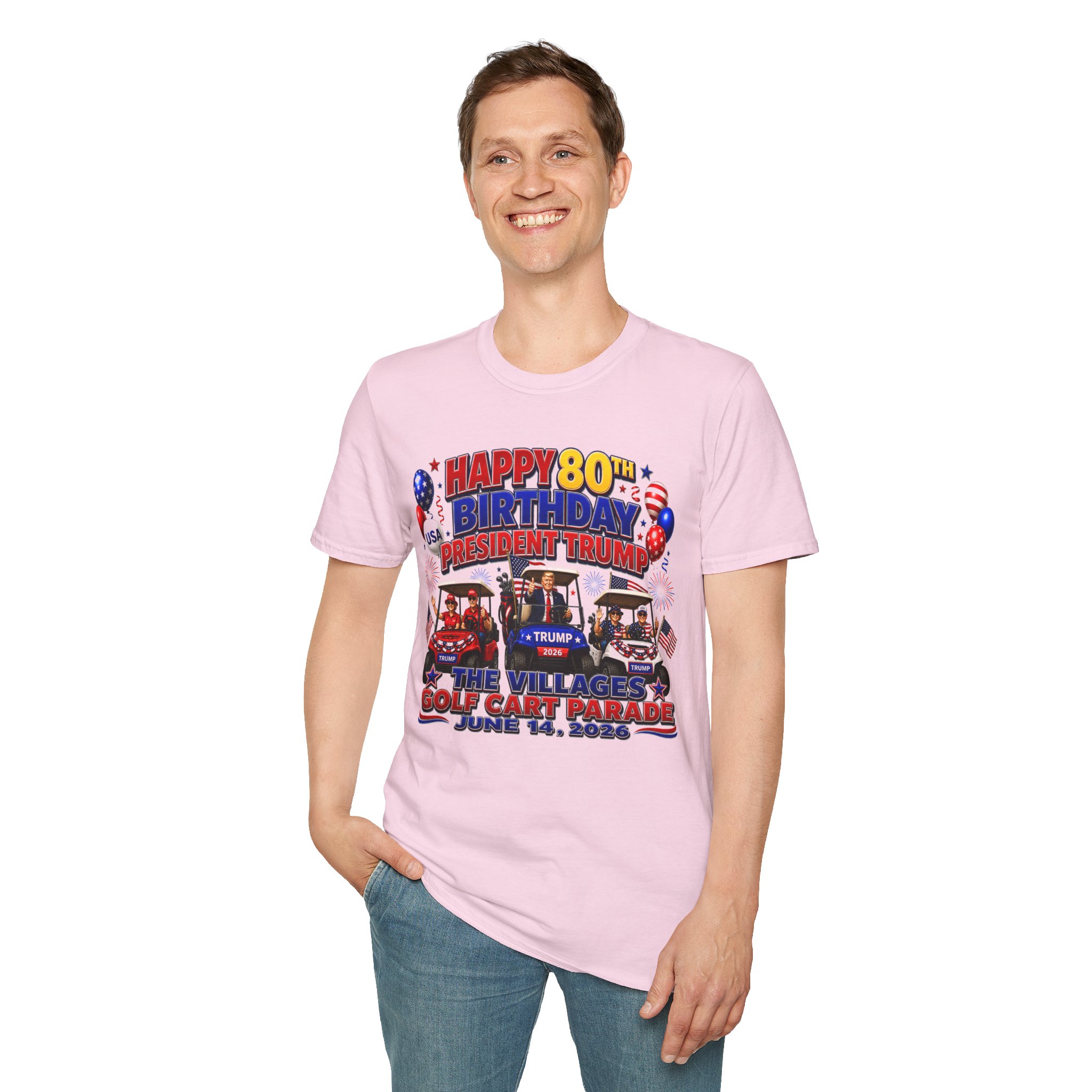 Happy 80th Birthday President Trump Shirt 🇺🇸 | Villages Golf Cart Parade 2026 Tee | June 14 Event Shirt | Patriotic USA Trump Shirt | FREE SHIPPING - Image 18