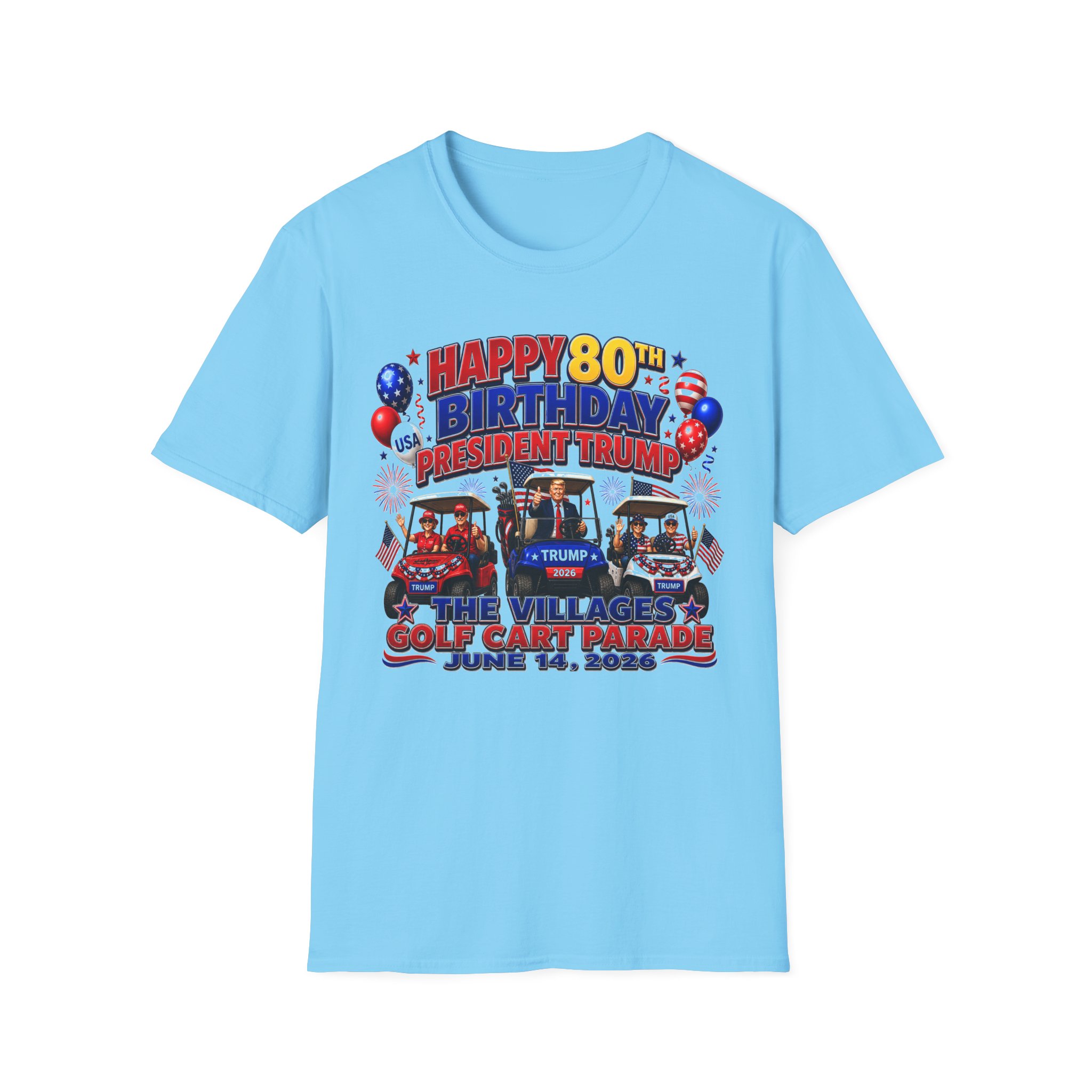 Happy 80th Birthday President Trump Shirt 🇺🇸 | Villages Golf Cart Parade 2026 Tee | June 14 Event Shirt | Patriotic USA Trump Shirt | FREE SHIPPING - Image 13