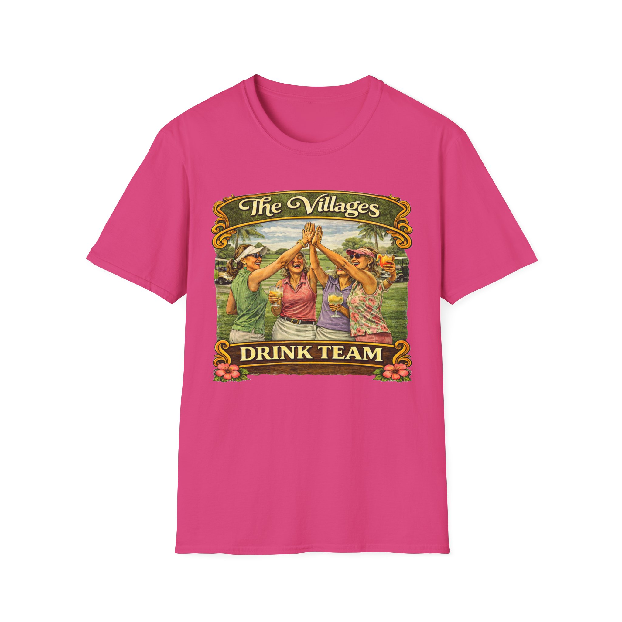 The Villages Drink Team Shirt | Funny Ladies Golf & Cocktail Tee | Florida Retirement Party Shirt | The Villages, Florida ladies | SassyUsa