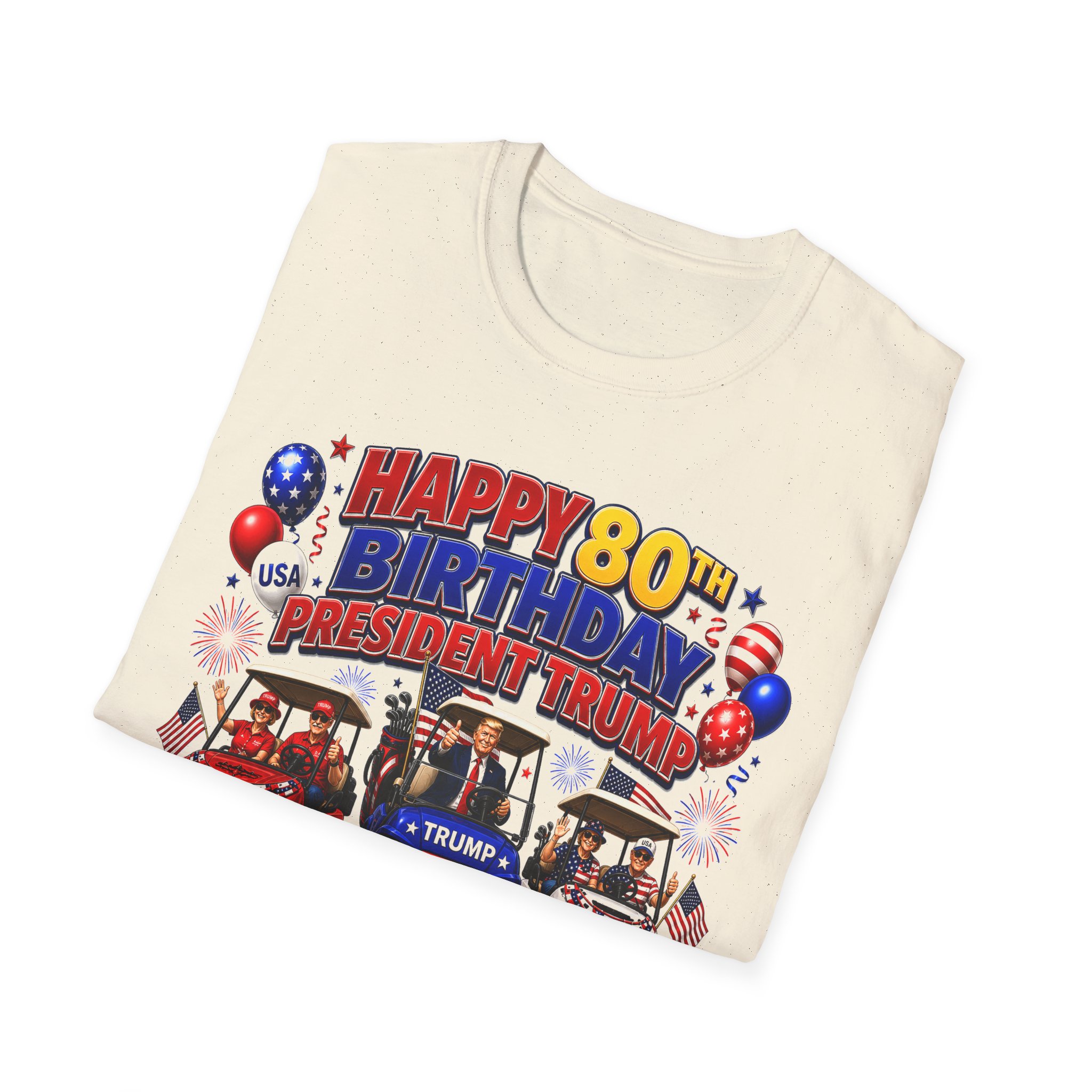 Happy 80th Birthday President Trump Shirt 🇺🇸 | Villages Golf Cart Parade 2026 Tee | June 14 Event Shirt | Patriotic USA Trump Shirt | FREE SHIPPING - Image 8