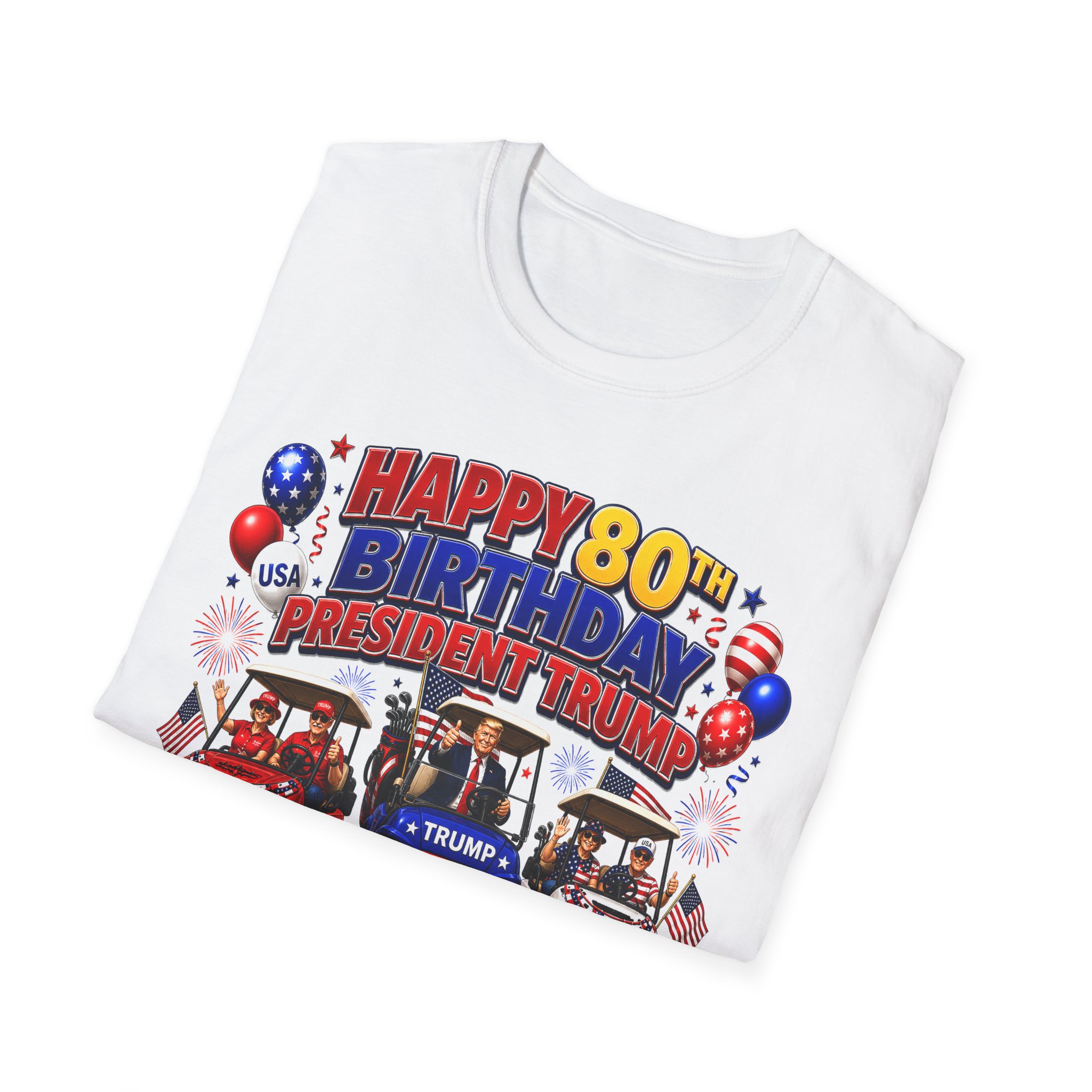 Happy 80th Birthday President Trump Shirt 🇺🇸 | Villages Golf Cart Parade 2026 Tee | June 14 Event Shirt | Patriotic USA Trump Shirt | FREE SHIPPING - Image 5