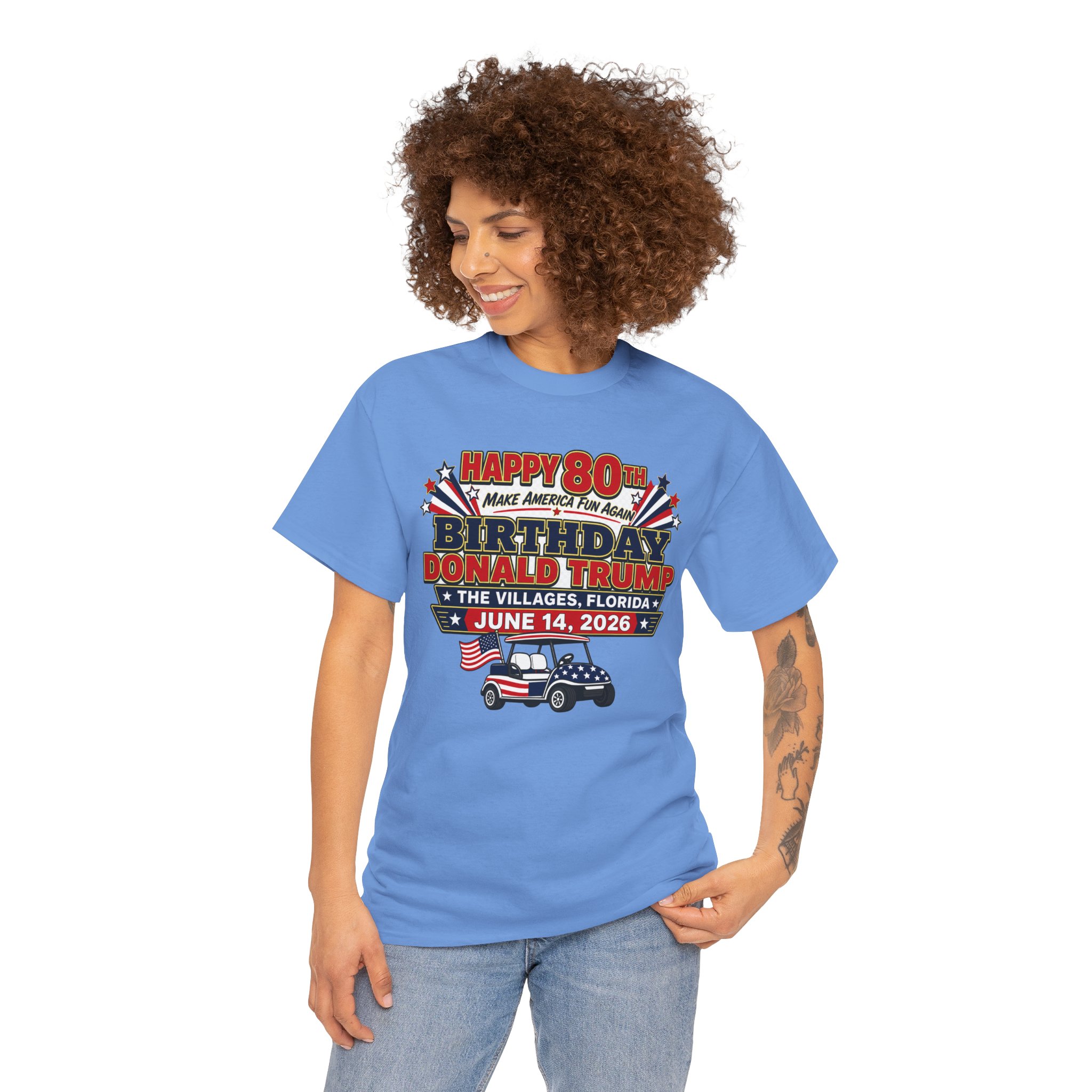 🎉 HAPPY 80TH, MR. PRESIDENT! | Trump Birthday Parade Tee for Golf Cart Legends, BBQ Patriots & The Villages Party Crew 🎉 - Image 15