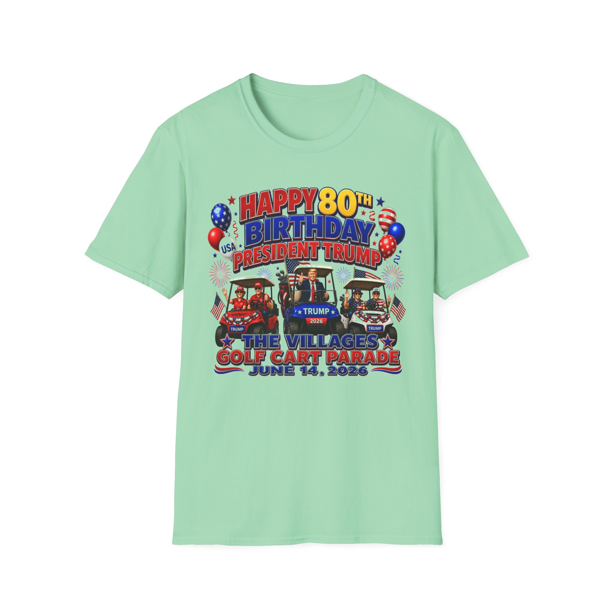 Happy 80th Birthday President Trump Shirt 🇺🇸 | Villages Golf Cart Parade 2026 Tee | June 14 Event Shirt | Patriotic USA Trump Shirt | FREE SHIPPING - Image 10